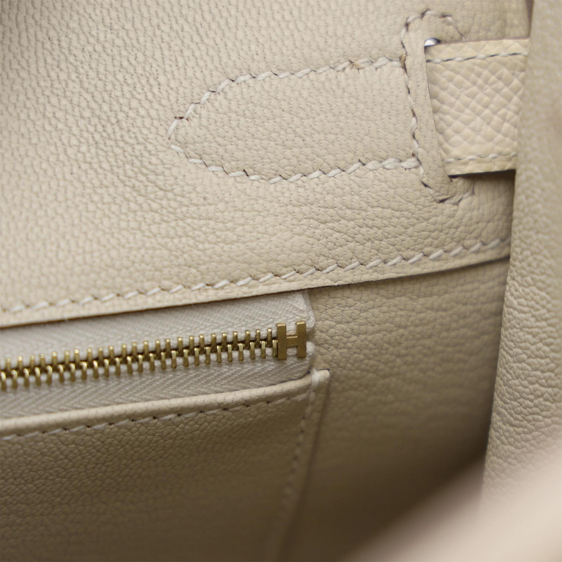 Very Good ( Rank A) HERMÈS Birkin 30 Craie (10) Epsom Gold hardware B (2023) - 17