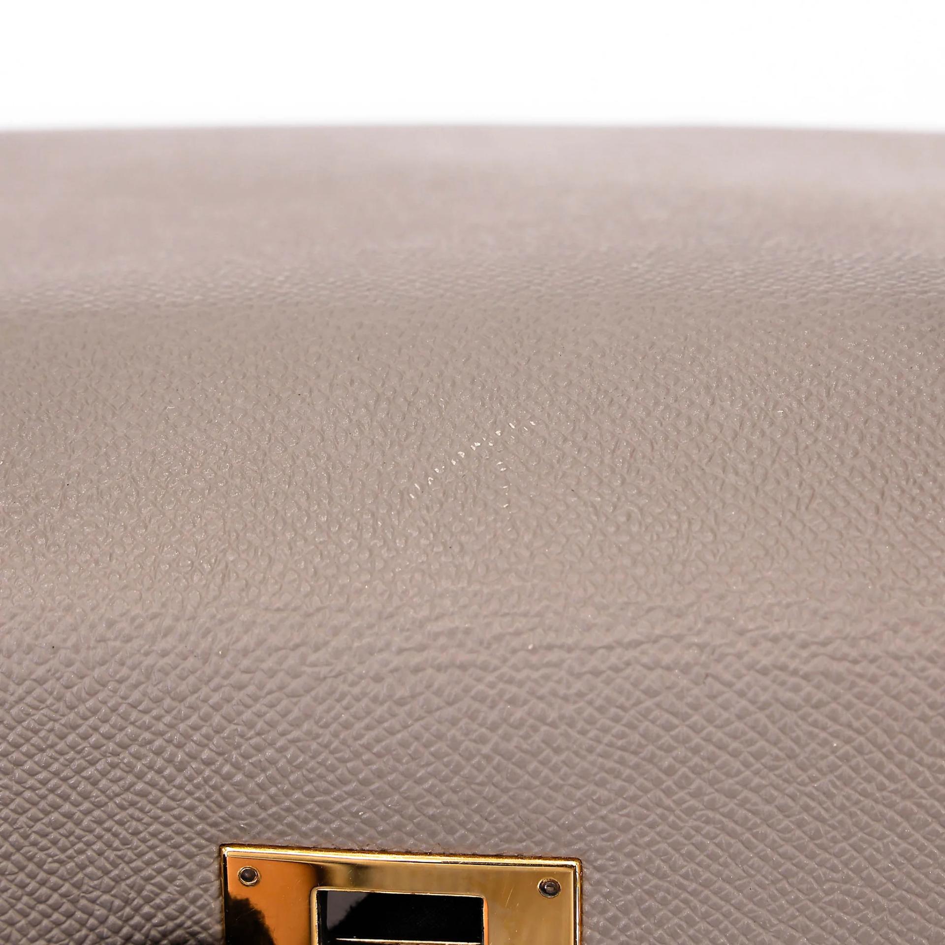Very Good ( Rank A) HERMÈS Kelly 28 Seliier Gris Asphalte (M8) Epsom Gold hardware C (2018) - 24