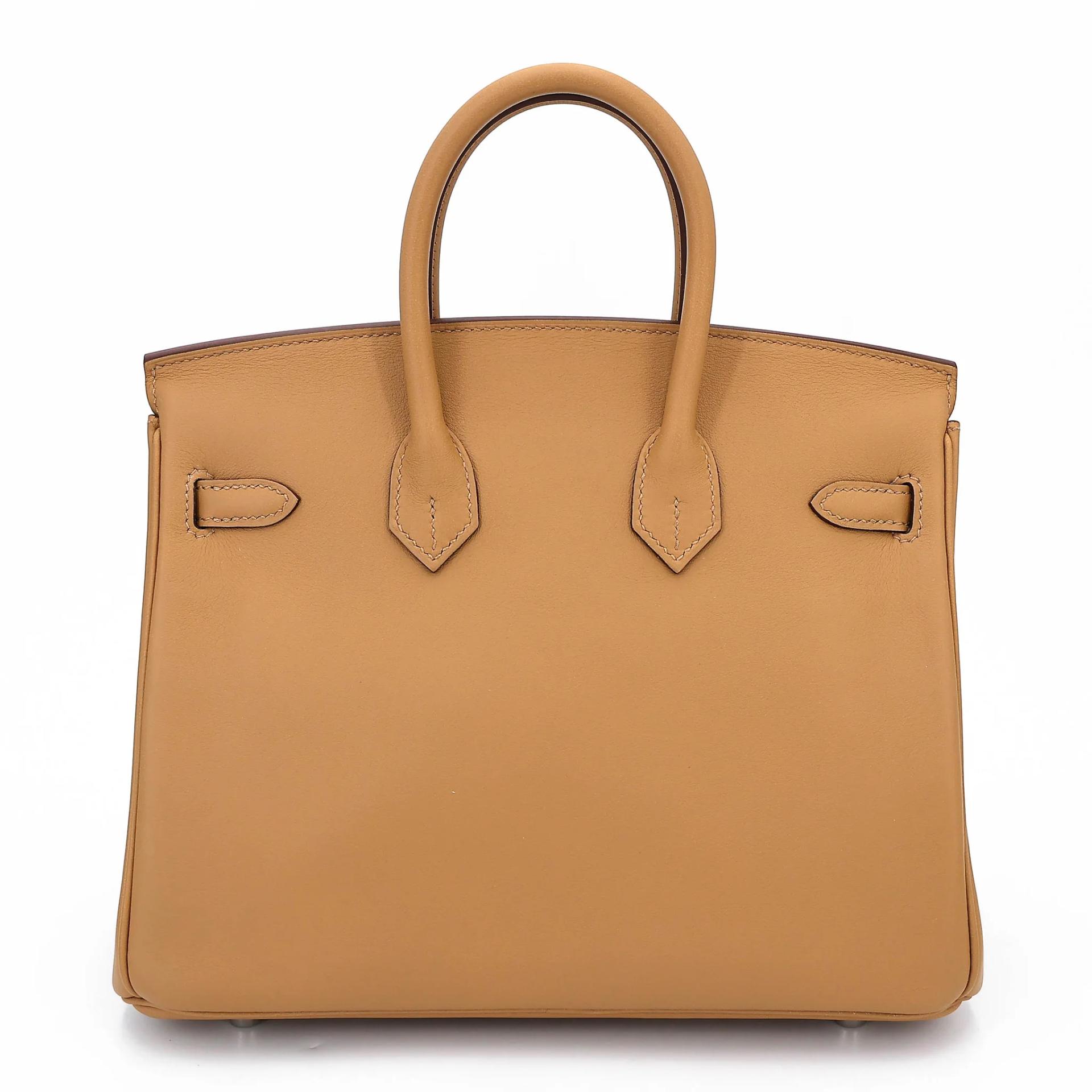 Excellent ( Rank SA ) HERMÈS Limited Edition Birkin 25 In & Out Biscuit (4B) Swift Palladium hardware Z (2021) - 2