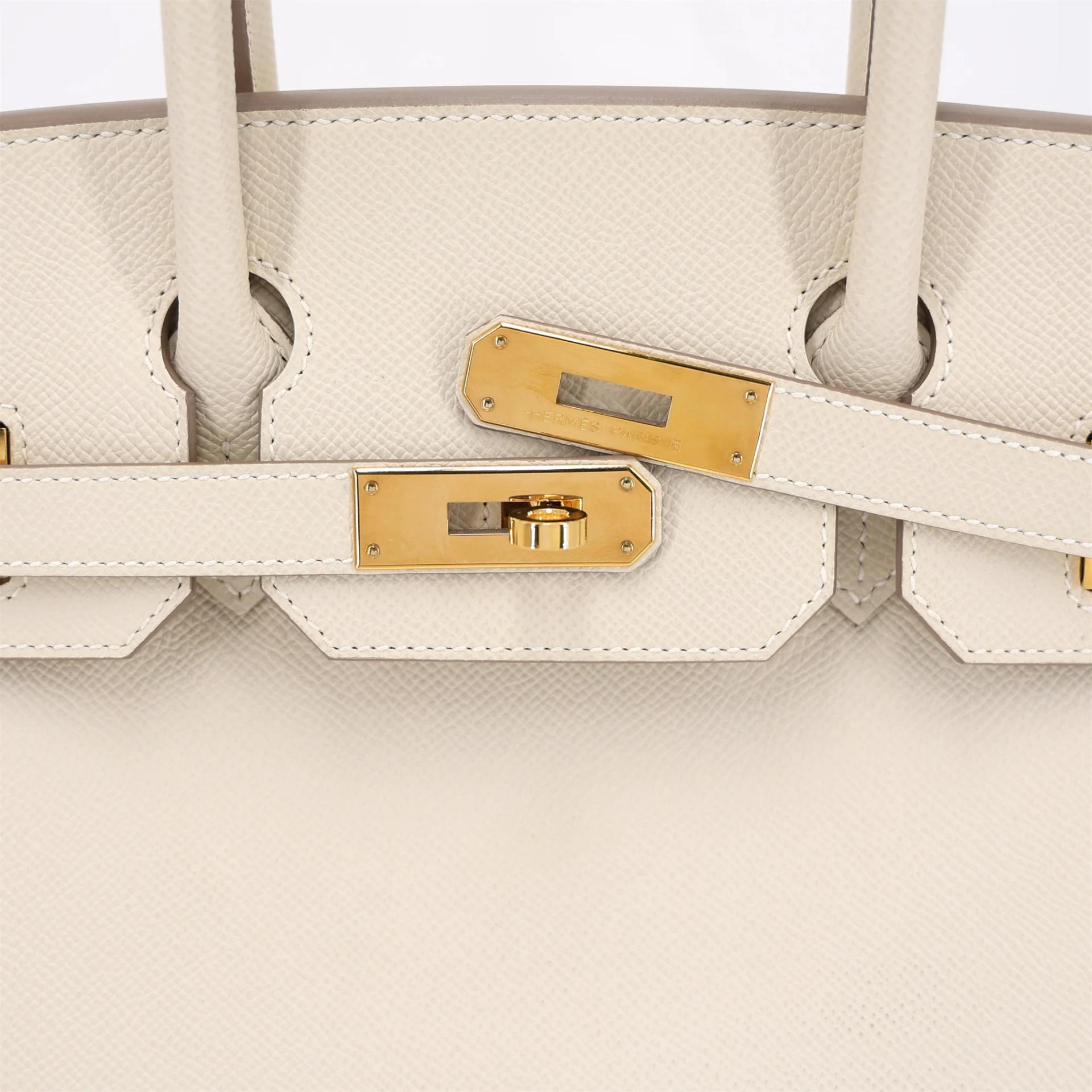 Very Good ( Rank A) HERMÈS Birkin 30 Craie (10) Epsom Gold hardware B (2023) - 8