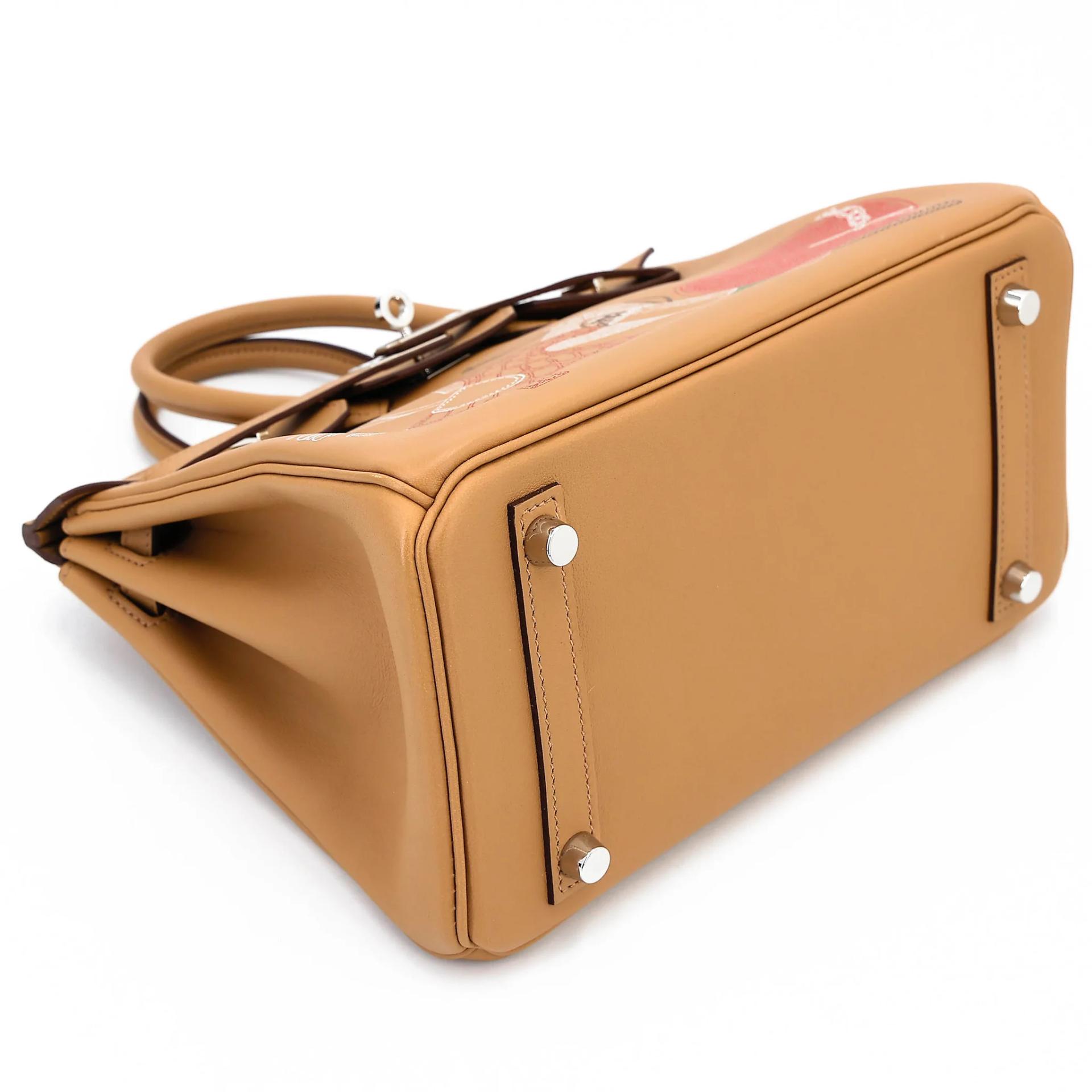 Excellent ( Rank SA ) HERMÈS Limited Edition Birkin 25 In & Out Biscuit (4B) Swift Palladium hardware Z (2021) - 5