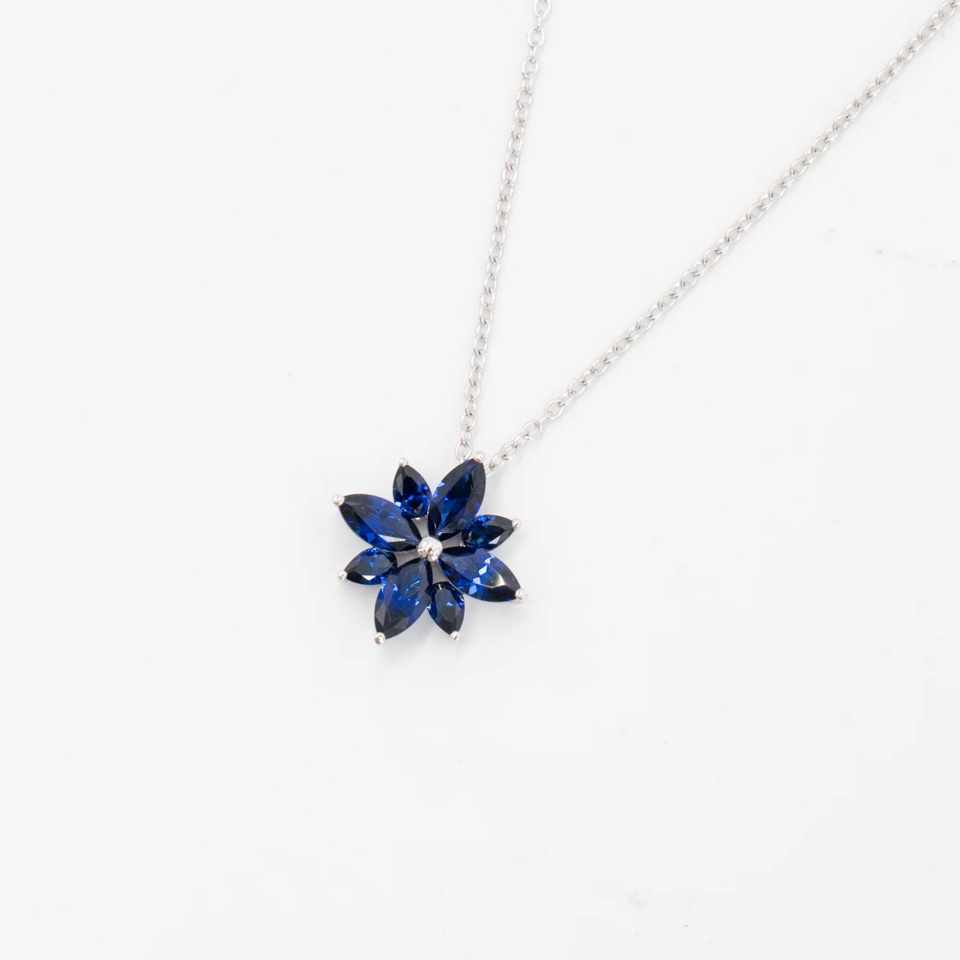 Brand New ( Rank N ) Mira MIRA Lumiere Star Necklace Blue 18K White Gold - 3