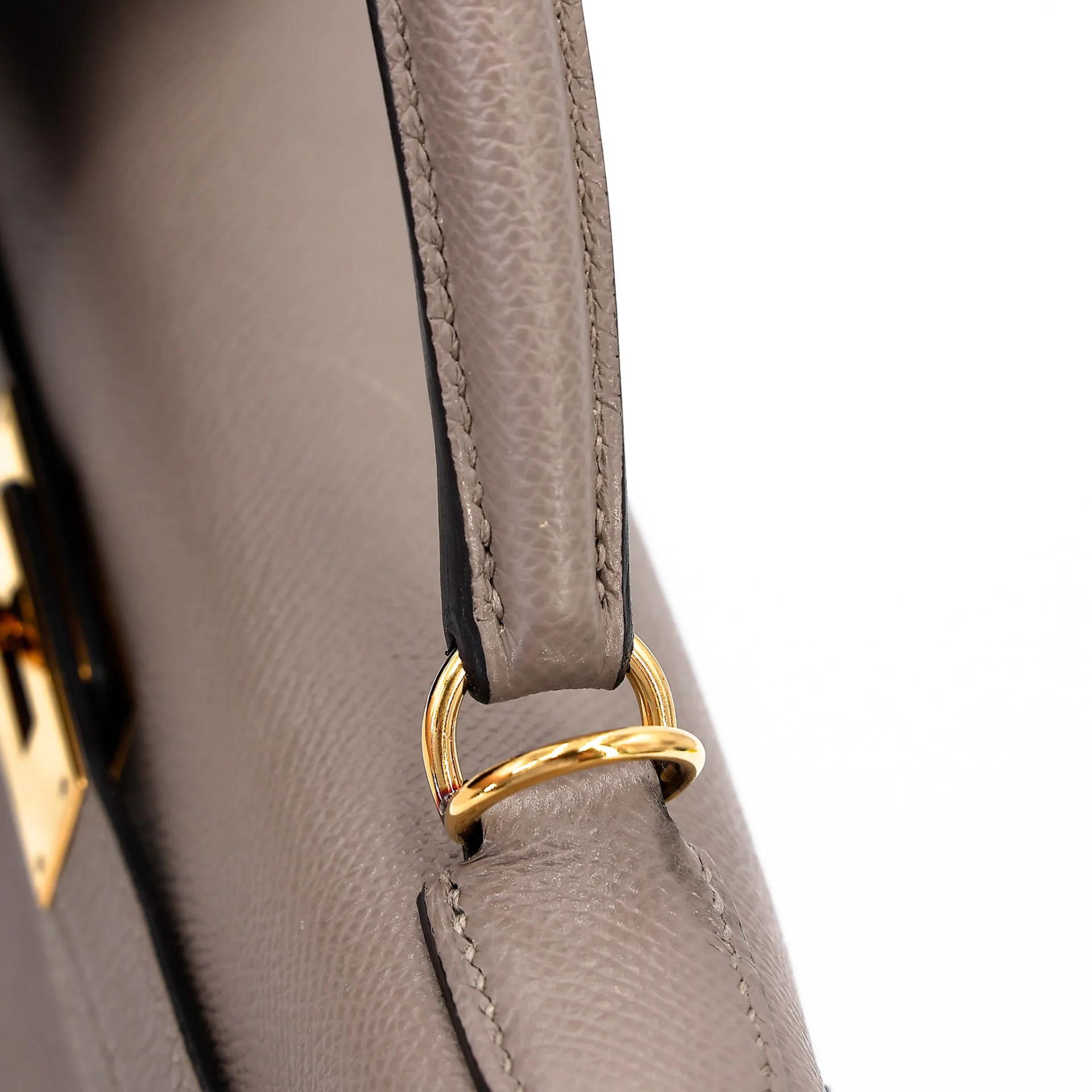 Very Good ( Rank A) HERMÈS Kelly 28 Seliier Gris Asphalte (M8) Epsom Gold hardware C (2018) - 5