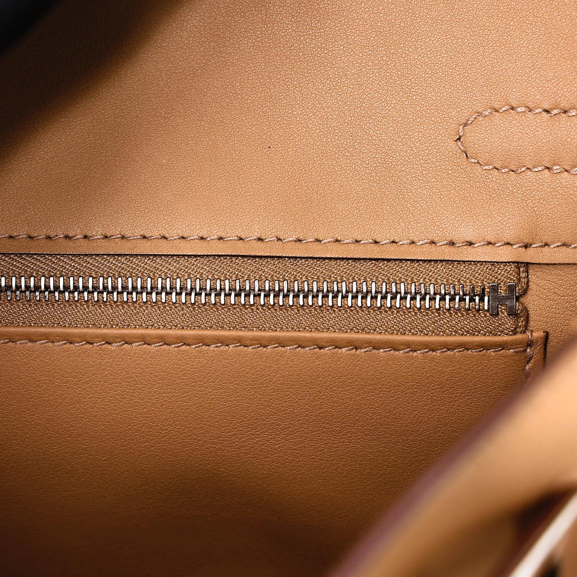Excellent ( Rank SA ) HERMÈS Limited Edition Birkin 25 In & Out Biscuit (4B) Swift Palladium hardware Z (2021) - 13