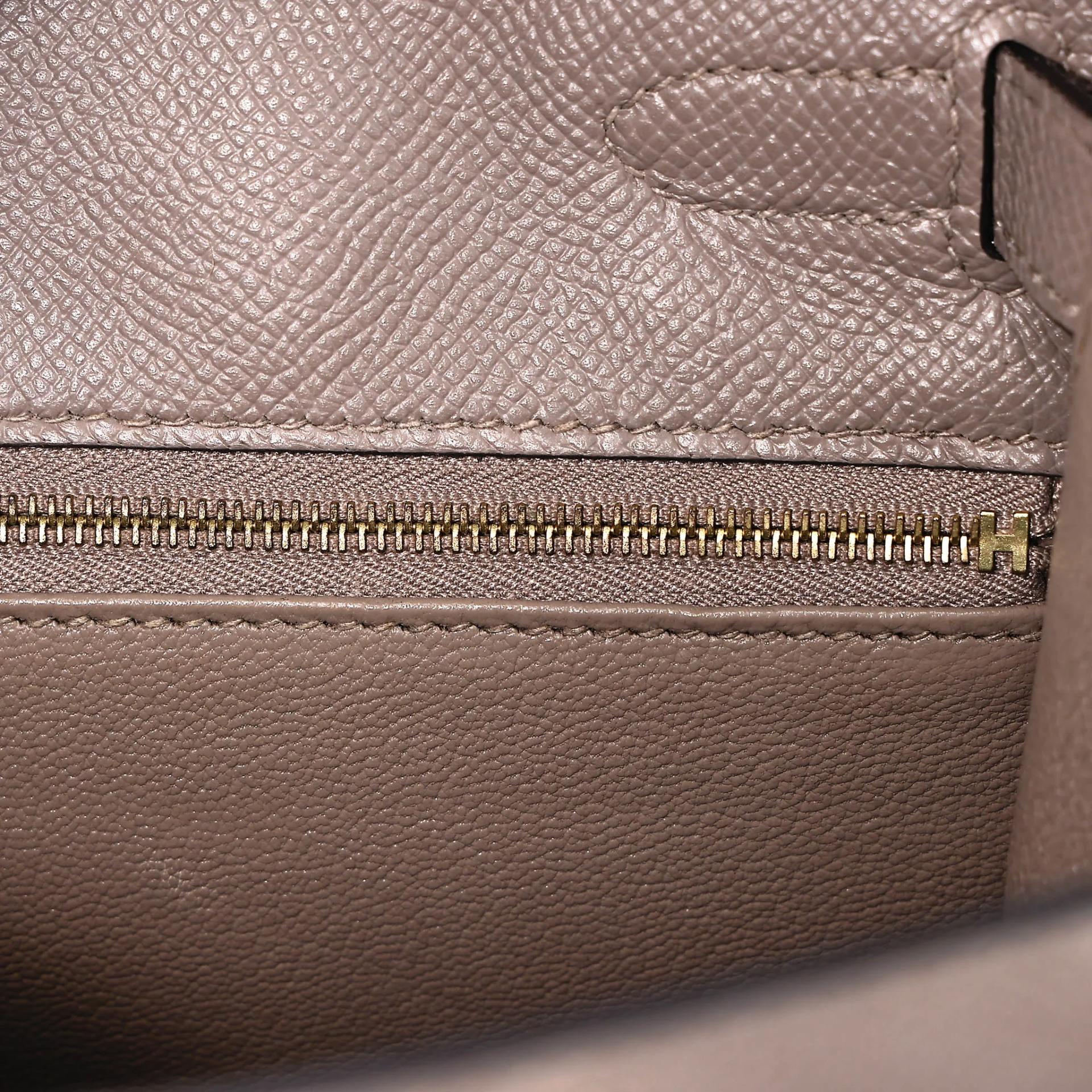 Very Good ( Rank A) HERMÈS Kelly 28 Seliier Gris Asphalte (M8) Epsom Gold hardware C (2018) - 34