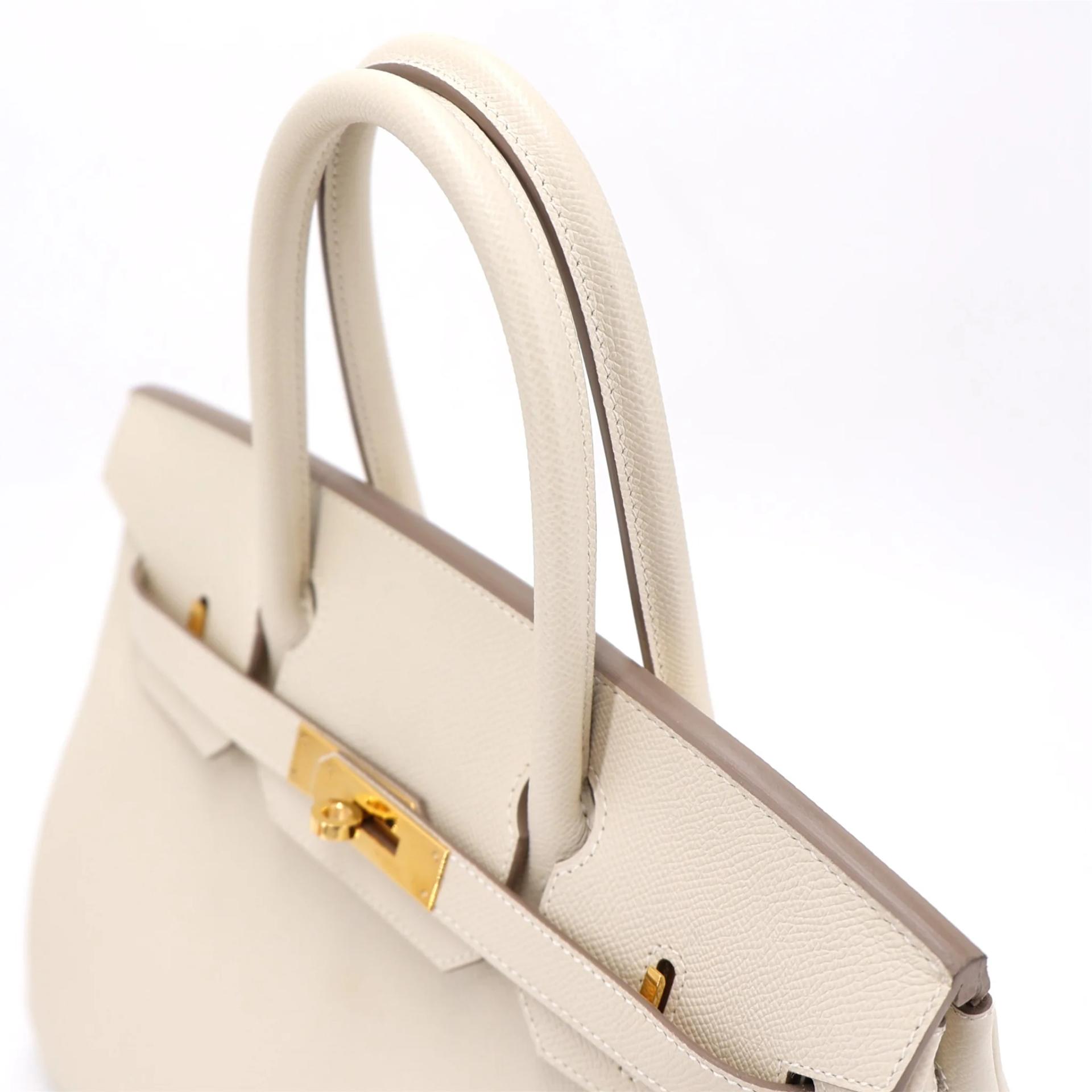 Very Good ( Rank A) HERMÈS Birkin 30 Craie (10) Epsom Gold hardware B (2023) - 3