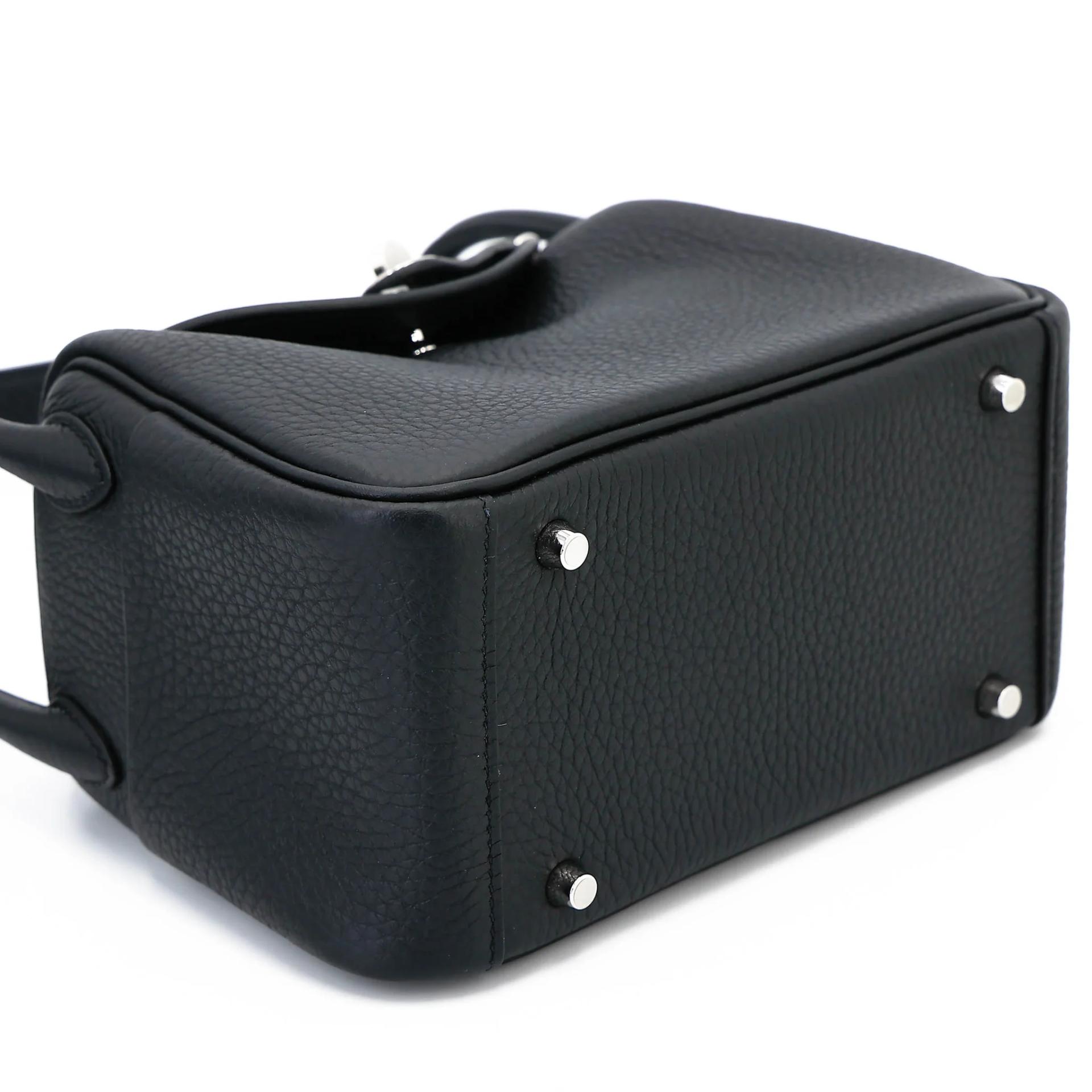 Brand New ( Rank N ) HERMÈS Mini Lindy II Noir (89) Clemence Palladium hardware G (2026) - 5