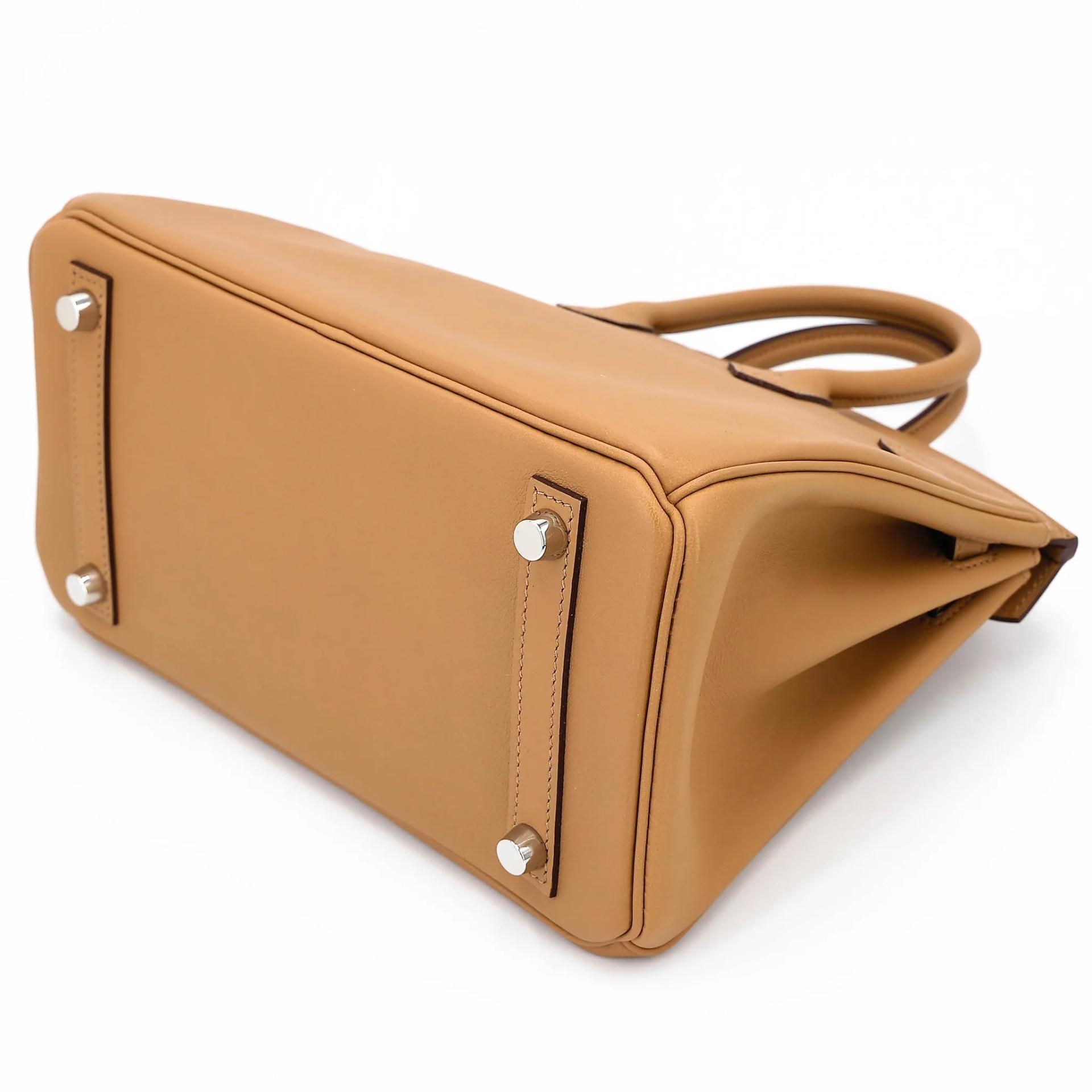 Excellent ( Rank SA ) HERMÈS Limited Edition Birkin 25 In & Out Biscuit (4B) Swift Palladium hardware Z (2021) - 6