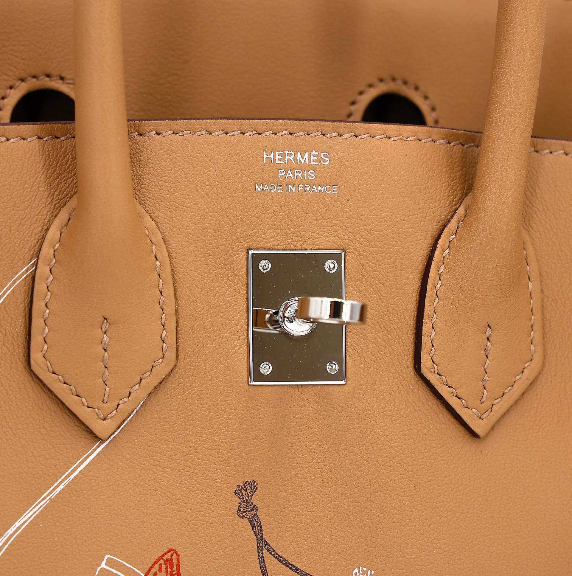 Excellent ( Rank SA ) HERMÈS Limited Edition Birkin 25 In & Out Biscuit (4B) Swift Palladium hardware Z (2021) - 12