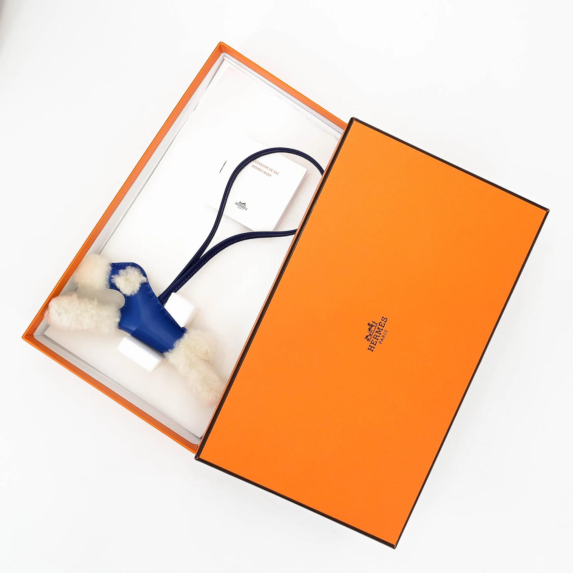 Brand New ( Rank N ) HERMÈS Budy charm Bleu de Malte (7L) Agneau Milo Z (2021) - 3