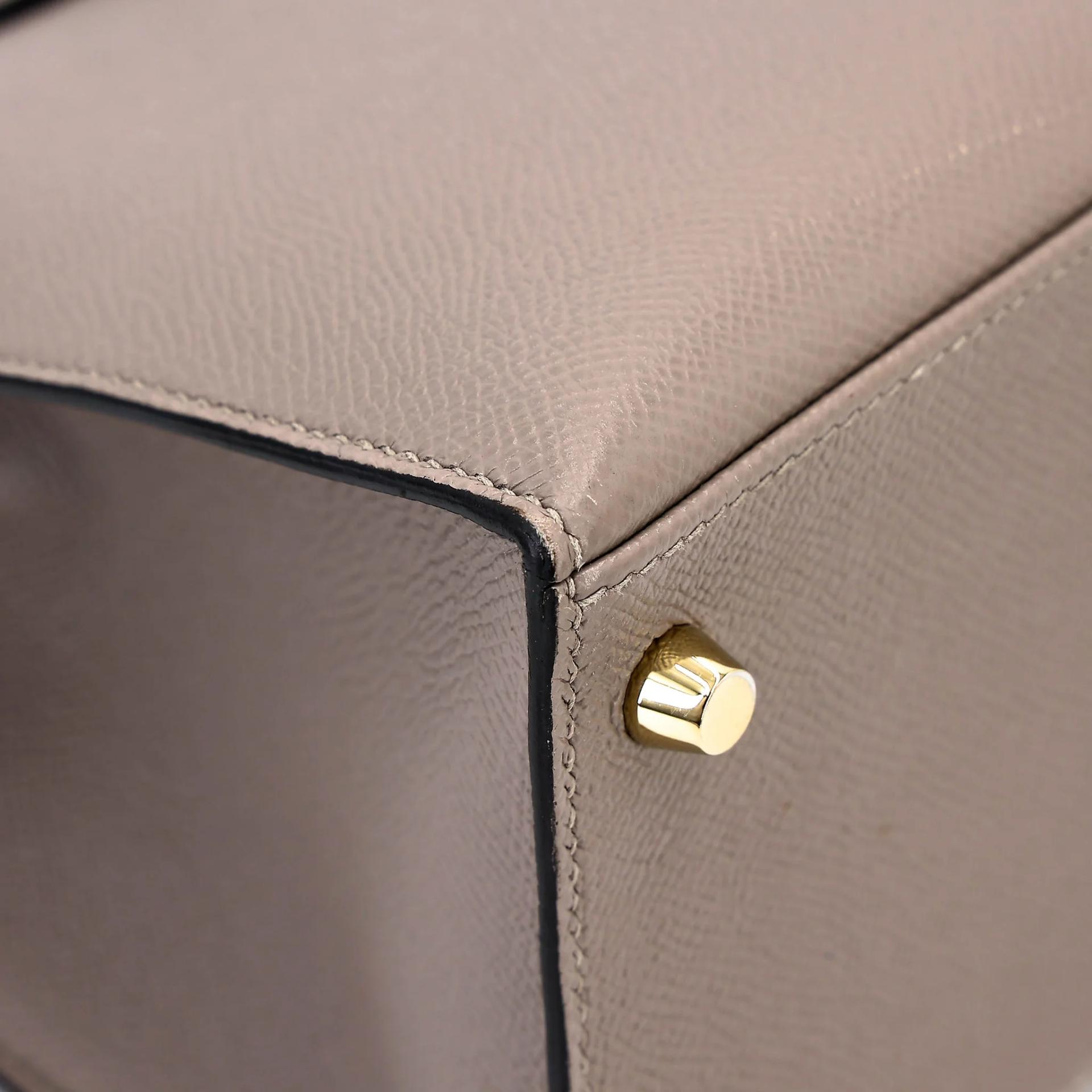 Very Good ( Rank A) HERMÈS Kelly 28 Seliier Gris Asphalte (M8) Epsom Gold hardware C (2018) - 17