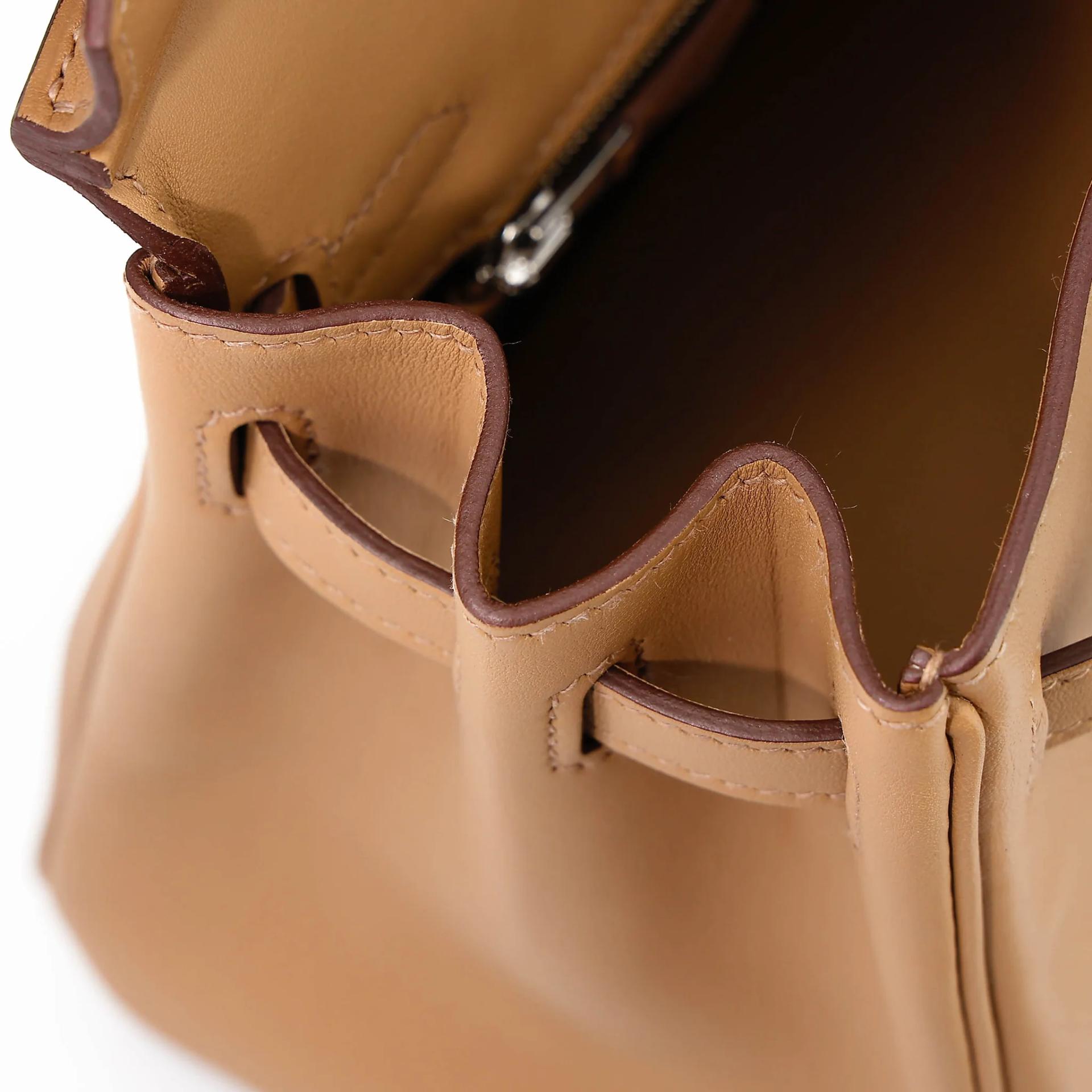Excellent ( Rank SA ) HERMÈS Limited Edition Birkin 25 In & Out Biscuit (4B) Swift Palladium hardware Z (2021) - 16