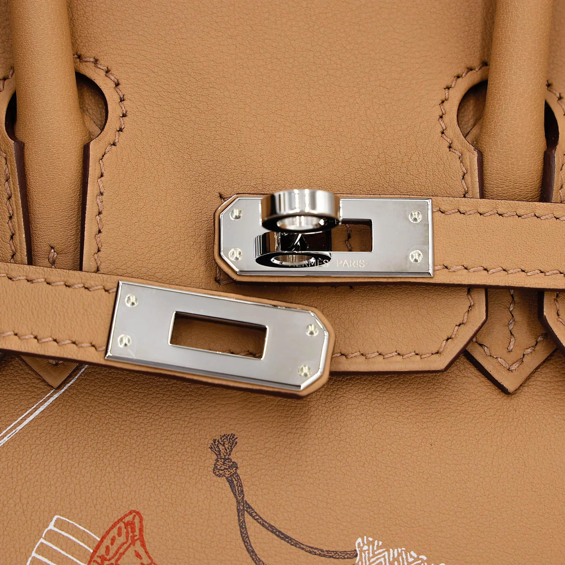 Excellent ( Rank SA ) HERMÈS Limited Edition Birkin 25 In & Out Biscuit (4B) Swift Palladium hardware Z (2021) - 8