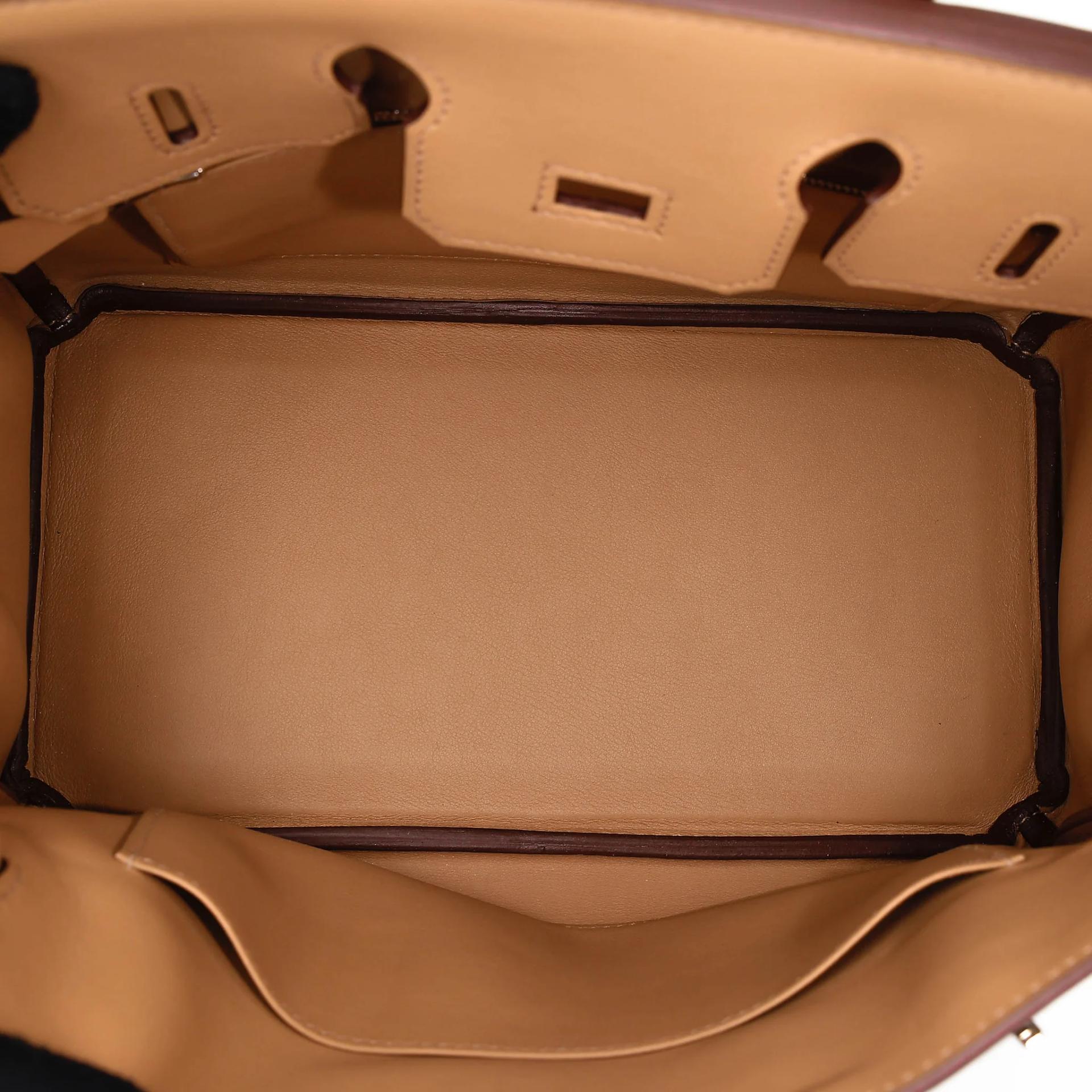 Excellent ( Rank SA ) HERMÈS Limited Edition Birkin 25 In & Out Biscuit (4B) Swift Palladium hardware Z (2021) - 17