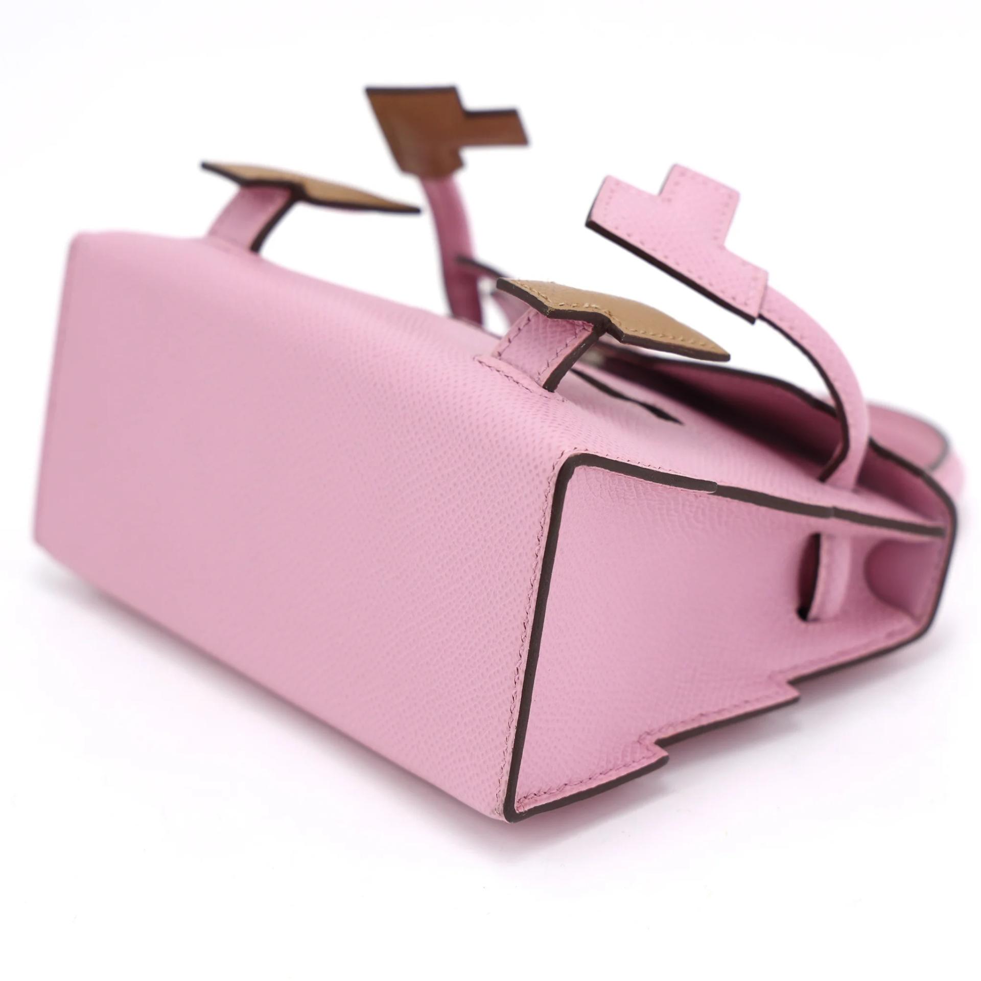 Excellent ( Rank SA ) HERMÈS Limited Edition Kelly Doll Picto Mauve Sylvestre (X9) Chai (0M) Lime (9R) Nata (I2) Epsom Palladium hardware W (2024) - 5