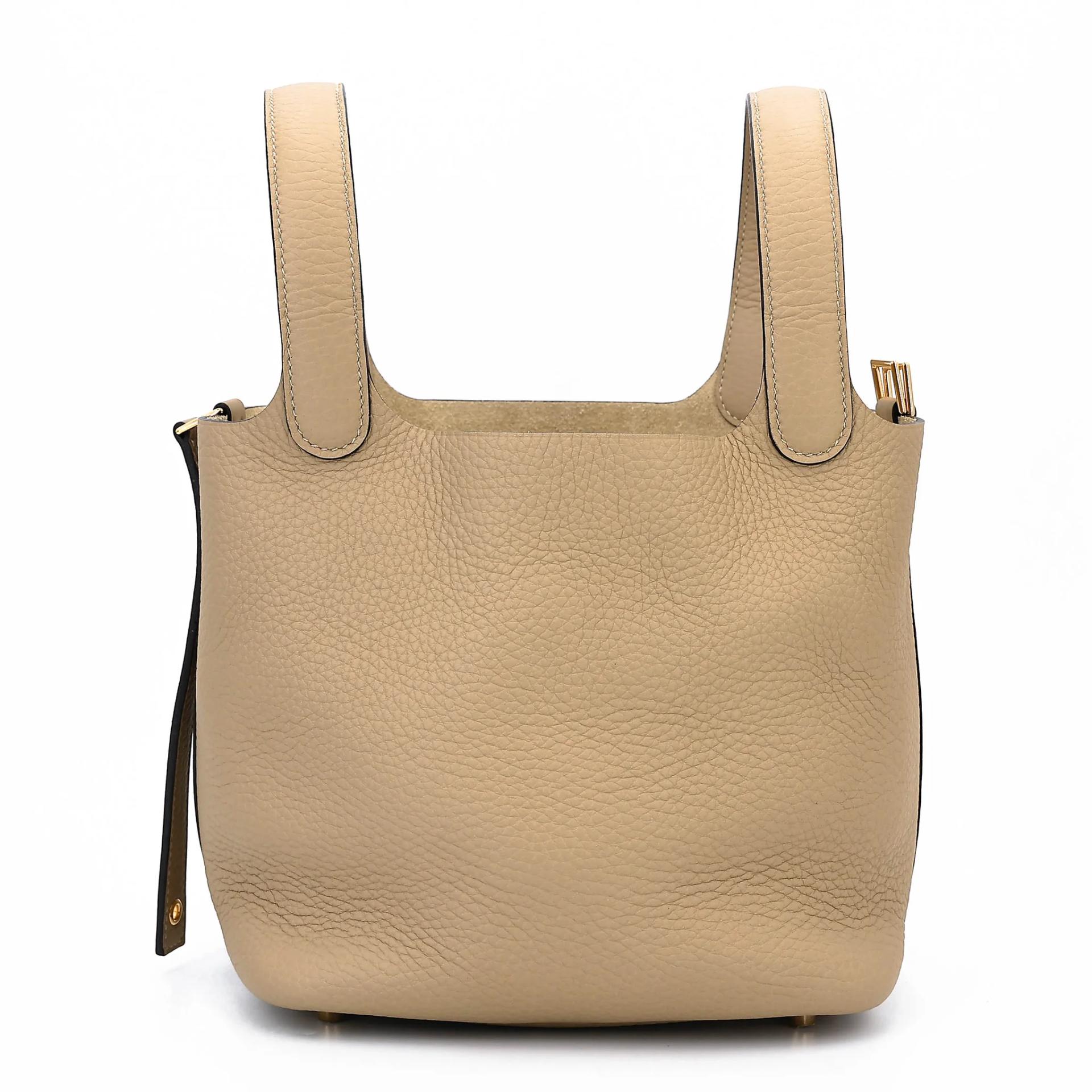 Excellent ( Rank SA ) HERMÈS Picotin Lock PM Trench (S2) Clemence Gold hardware K (2025) - 5