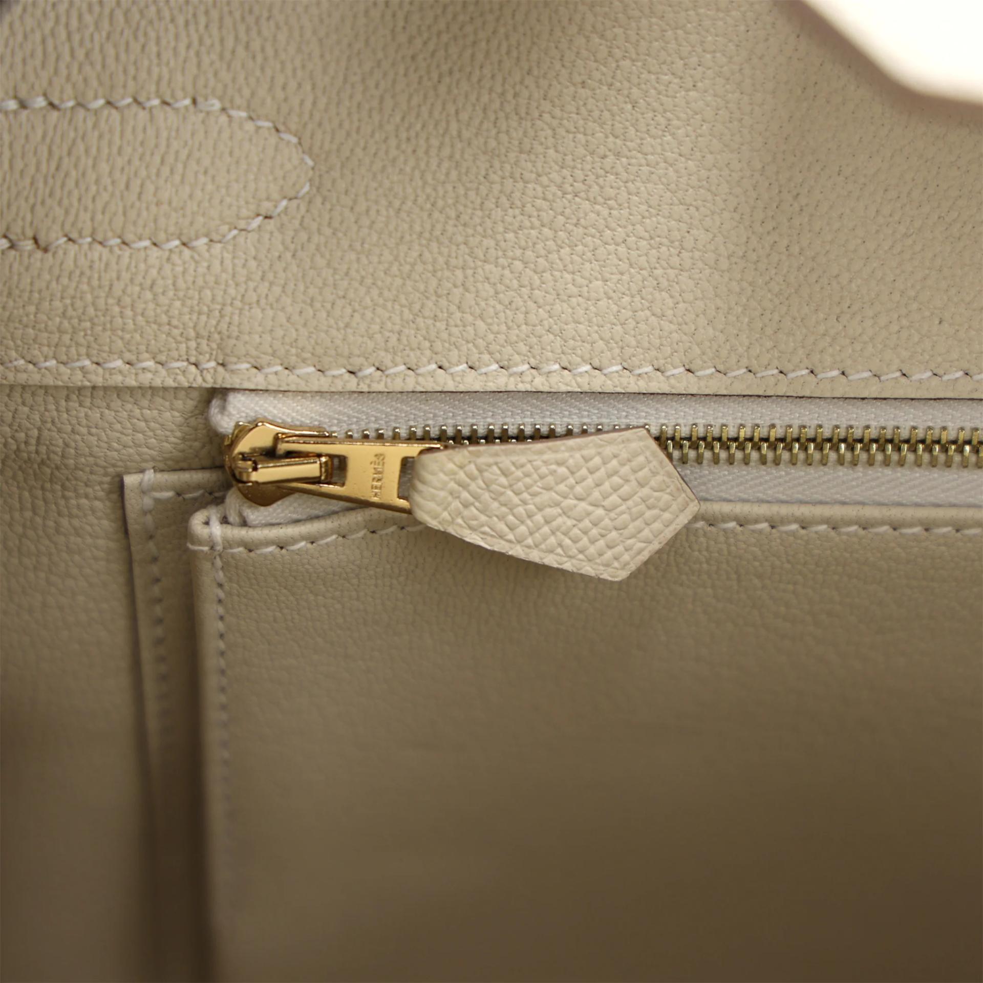 Very Good ( Rank A) HERMÈS Birkin 30 Craie (10) Epsom Gold hardware B (2023) - 16