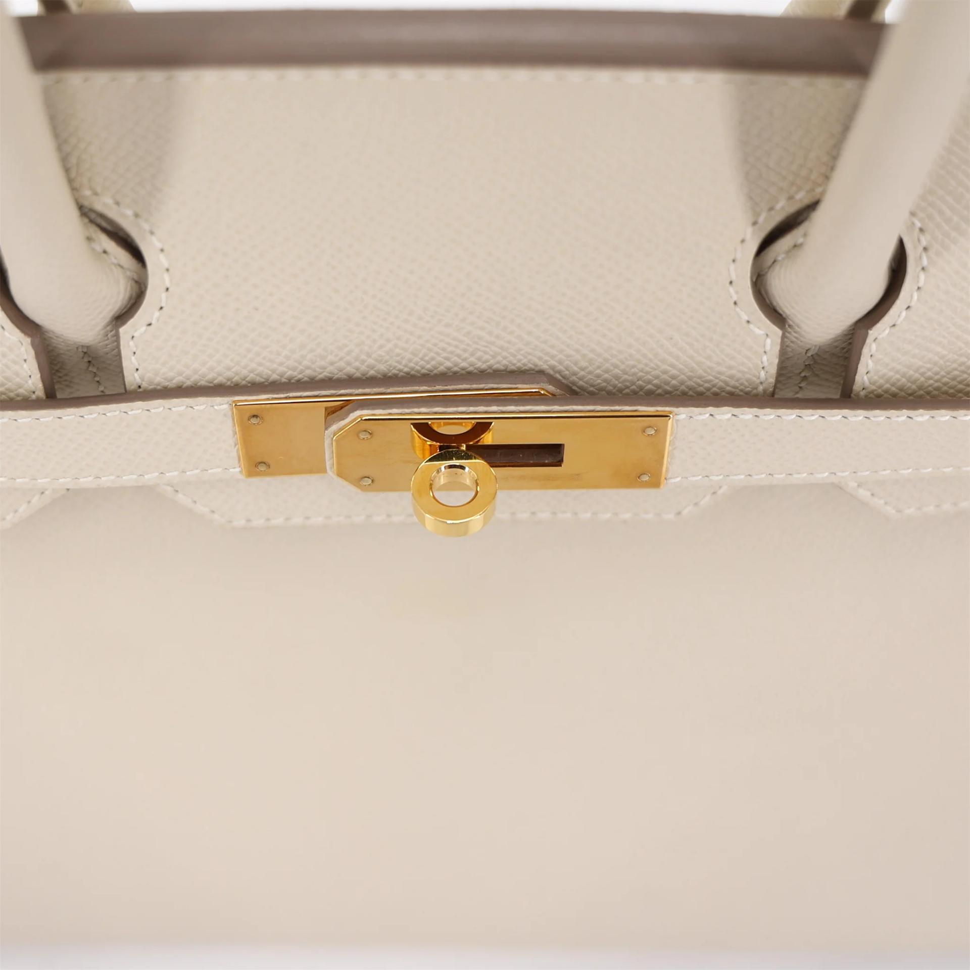 Very Good ( Rank A) HERMÈS Birkin 30 Craie (10) Epsom Gold hardware B (2023) - 9