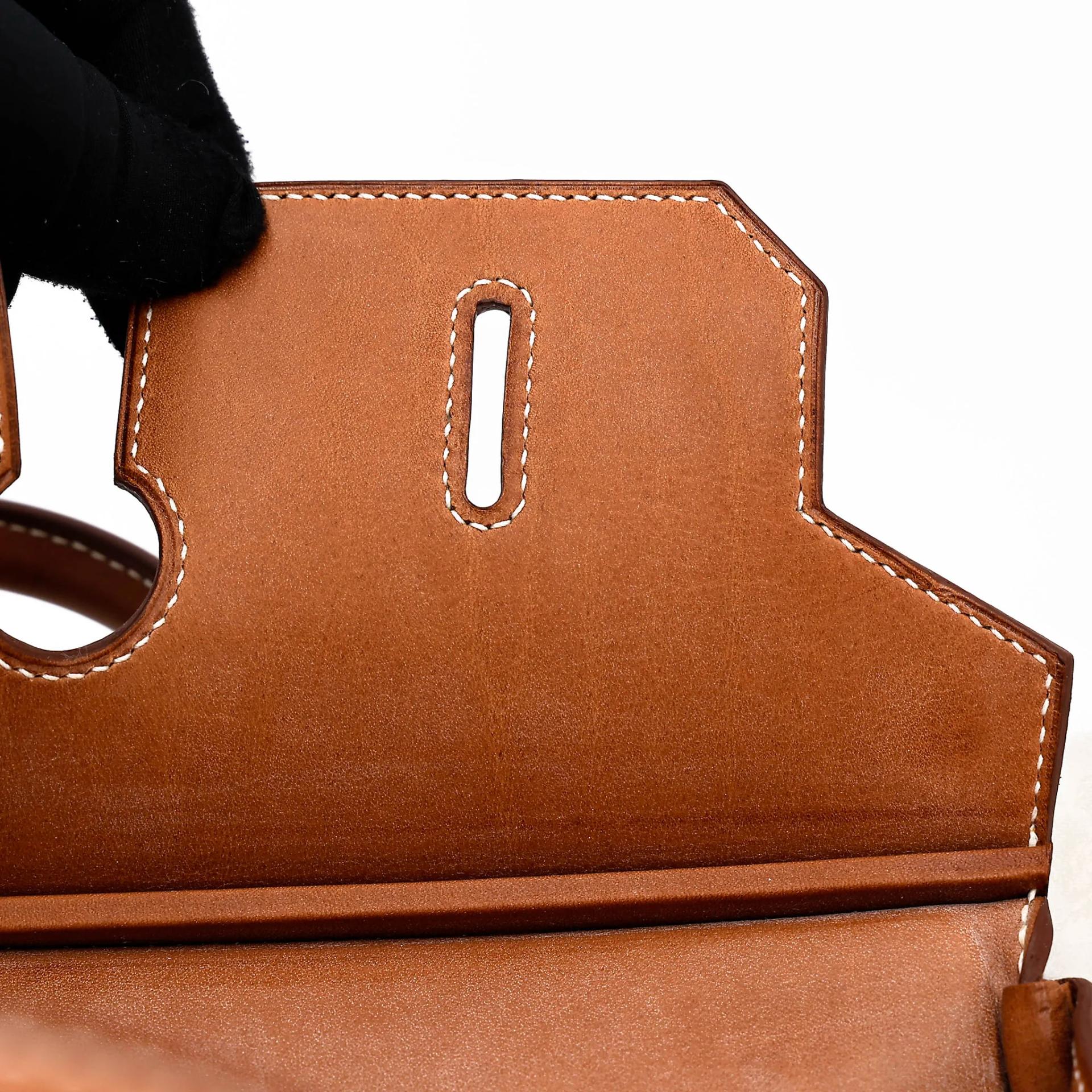Excellent ( Rank SA ) HERMÈS Limited Edition Birkin 35 Flag Fauve (34) Barenia Toile H canvas Permabrass hardware Square R (2014) - 27
