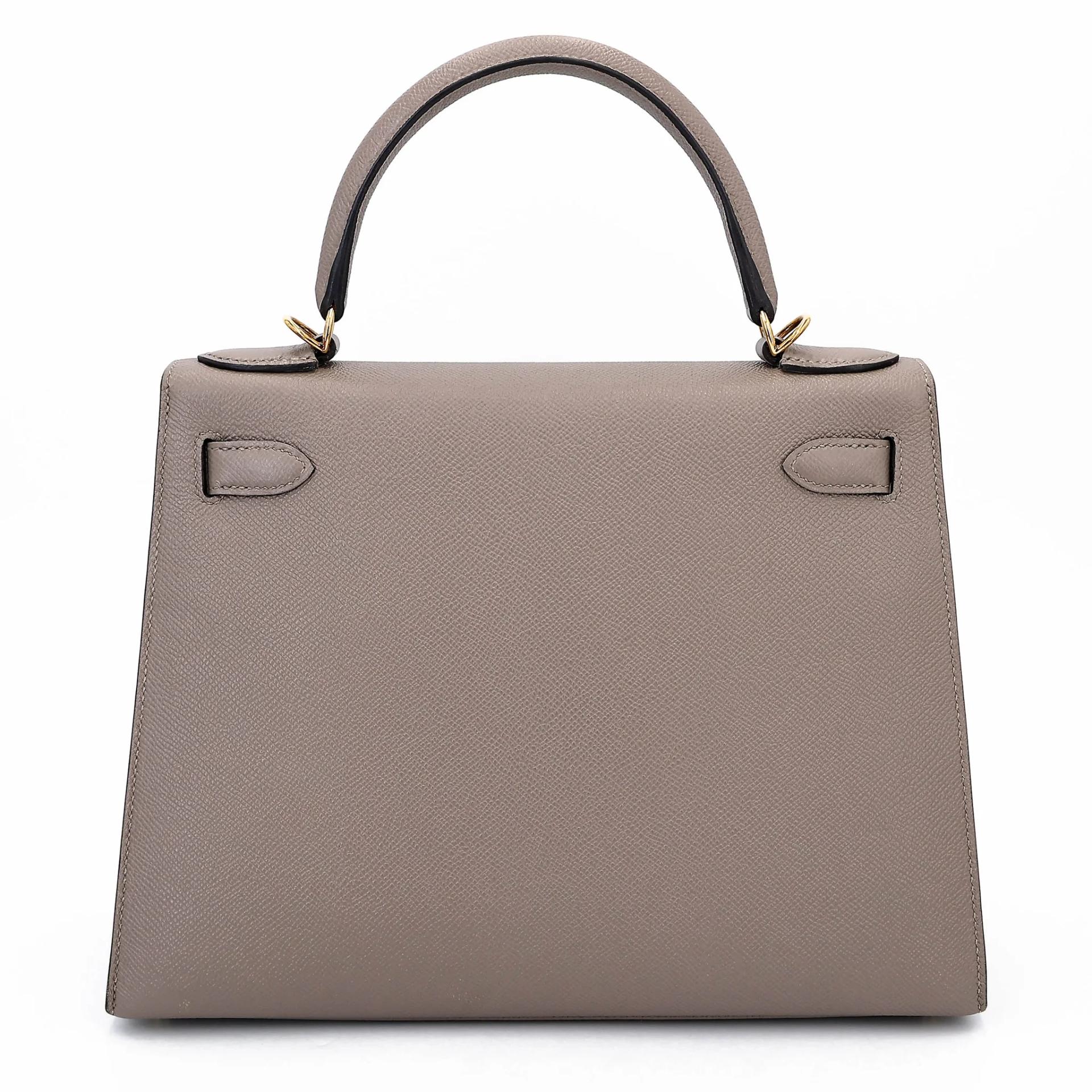 Very Good ( Rank A) HERMÈS Kelly 28 Seliier Gris Asphalte (M8) Epsom Gold hardware C (2018) - 2