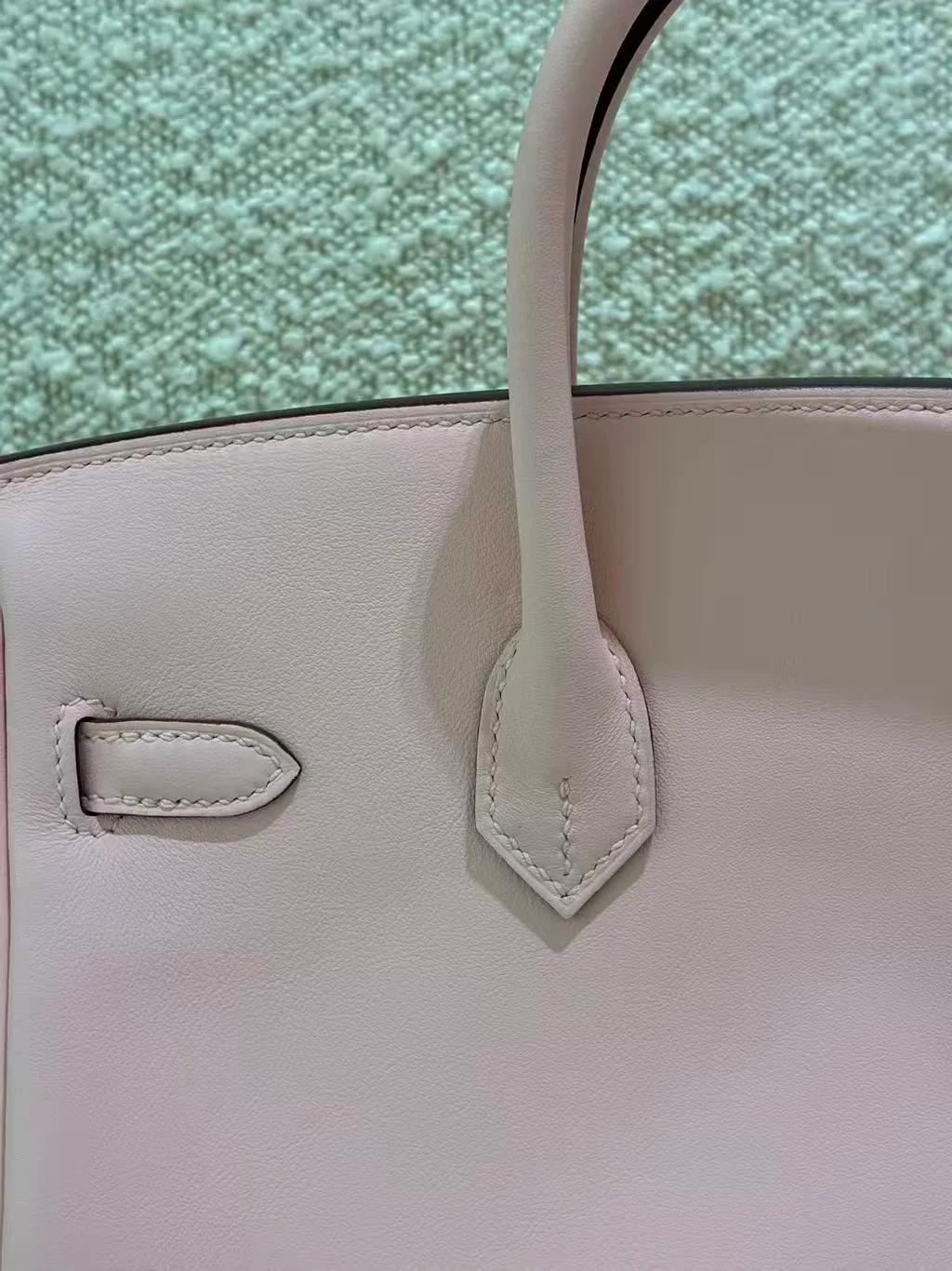 Excellent ( Rank SA ) HERMÈS Birkin 25 Rose Sakura (3Q) Swift Palladium hardware W (2024) - 16