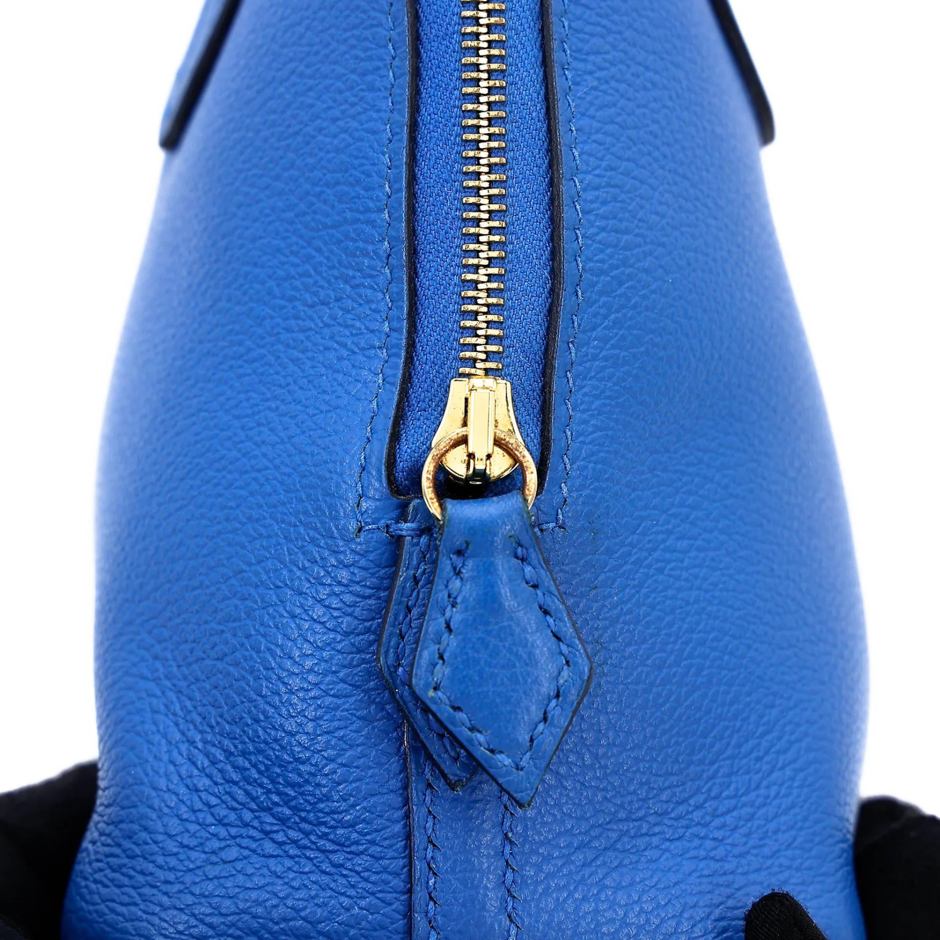 A美品 HERMÈS 愛馬仕 Mini Bolide 1923 I7 琉璃藍 Bleu Zellige Evercolor皮 金扣 C刻 2018年 - 13