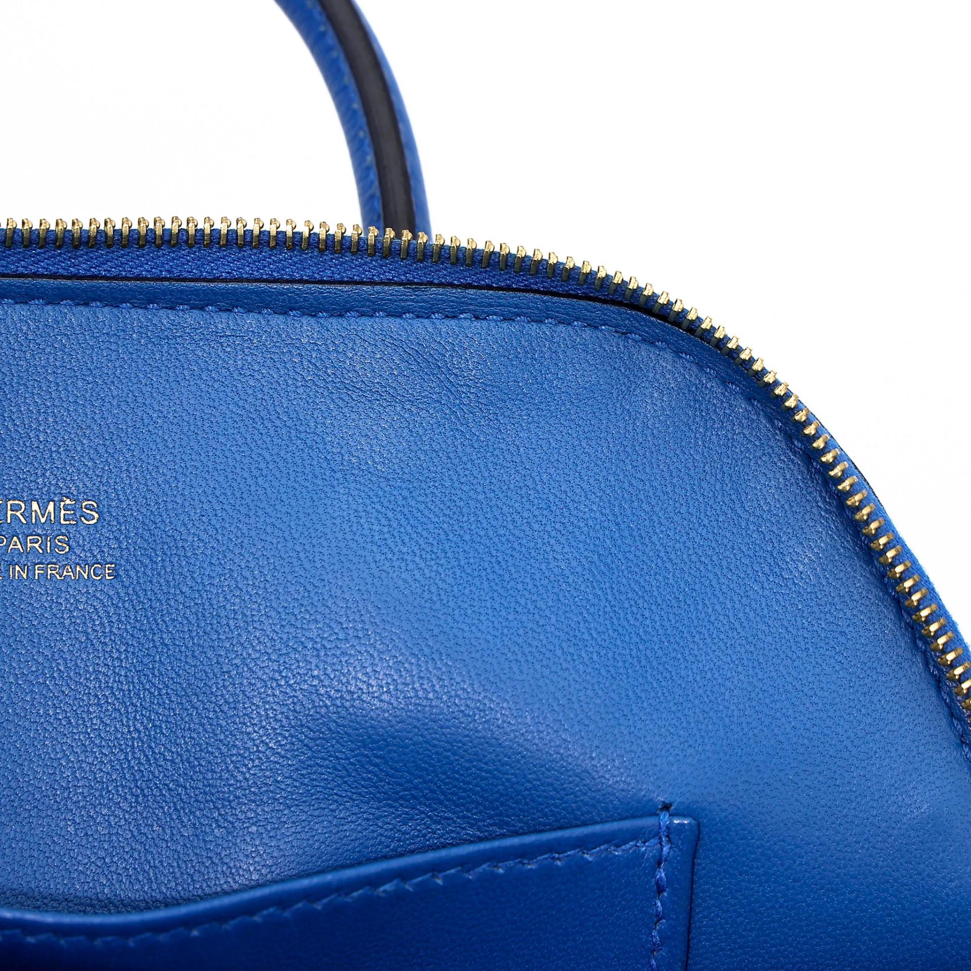 A美品 HERMÈS 愛馬仕 Mini Bolide 1923 I7 琉璃藍 Bleu Zellige Evercolor皮 金扣 C刻 2018年 - 17