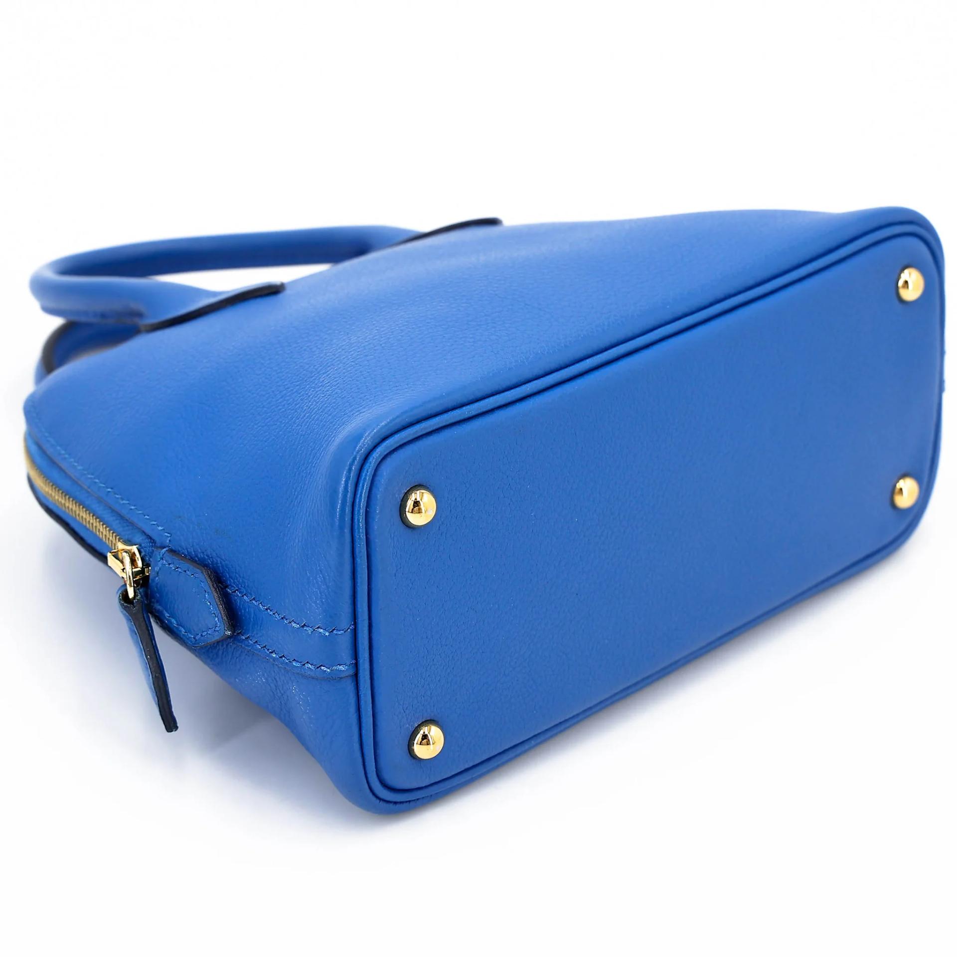 A美品 HERMÈS 愛馬仕 Mini Bolide 1923 I7 琉璃藍 Bleu Zellige Evercolor皮 金扣 C刻 2018年 - 5