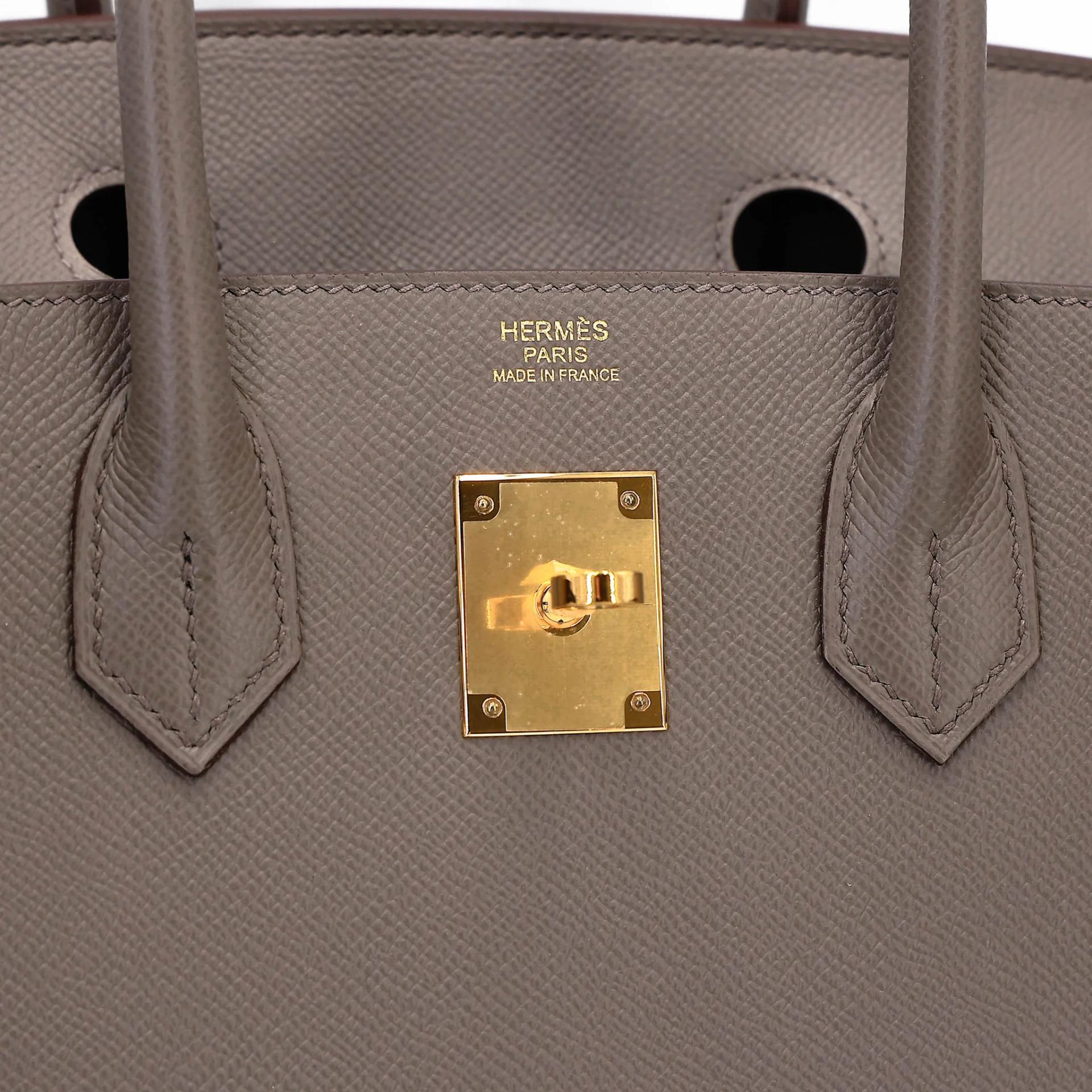 Very Good ( Rank A) HERMÈS Birkin 30 Sellier Etain (8F) Epsom Gold hardware Z (2021) - 17