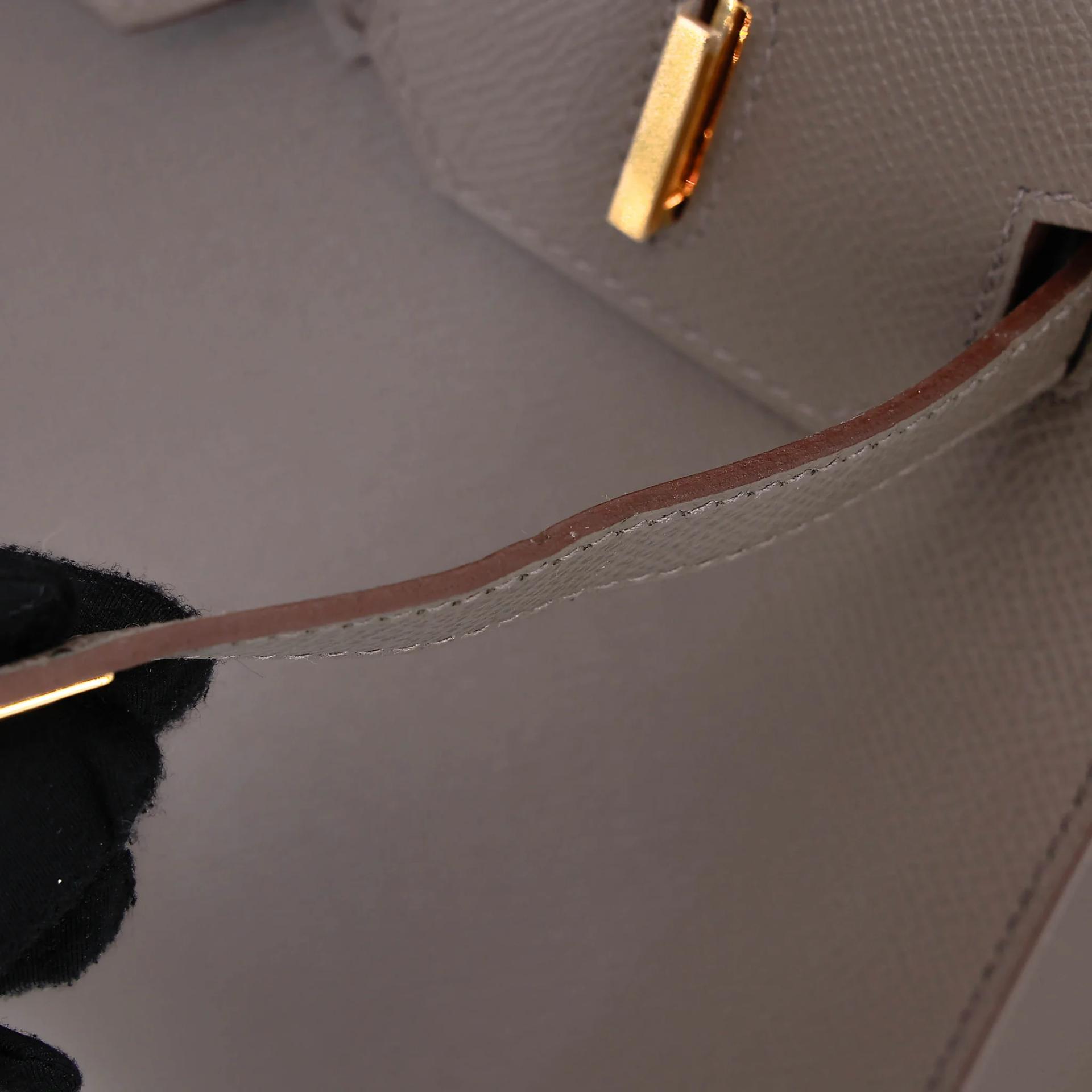 Very Good ( Rank A) HERMÈS Birkin 30 Sellier Etain (8F) Epsom Gold hardware Z (2021) - 12