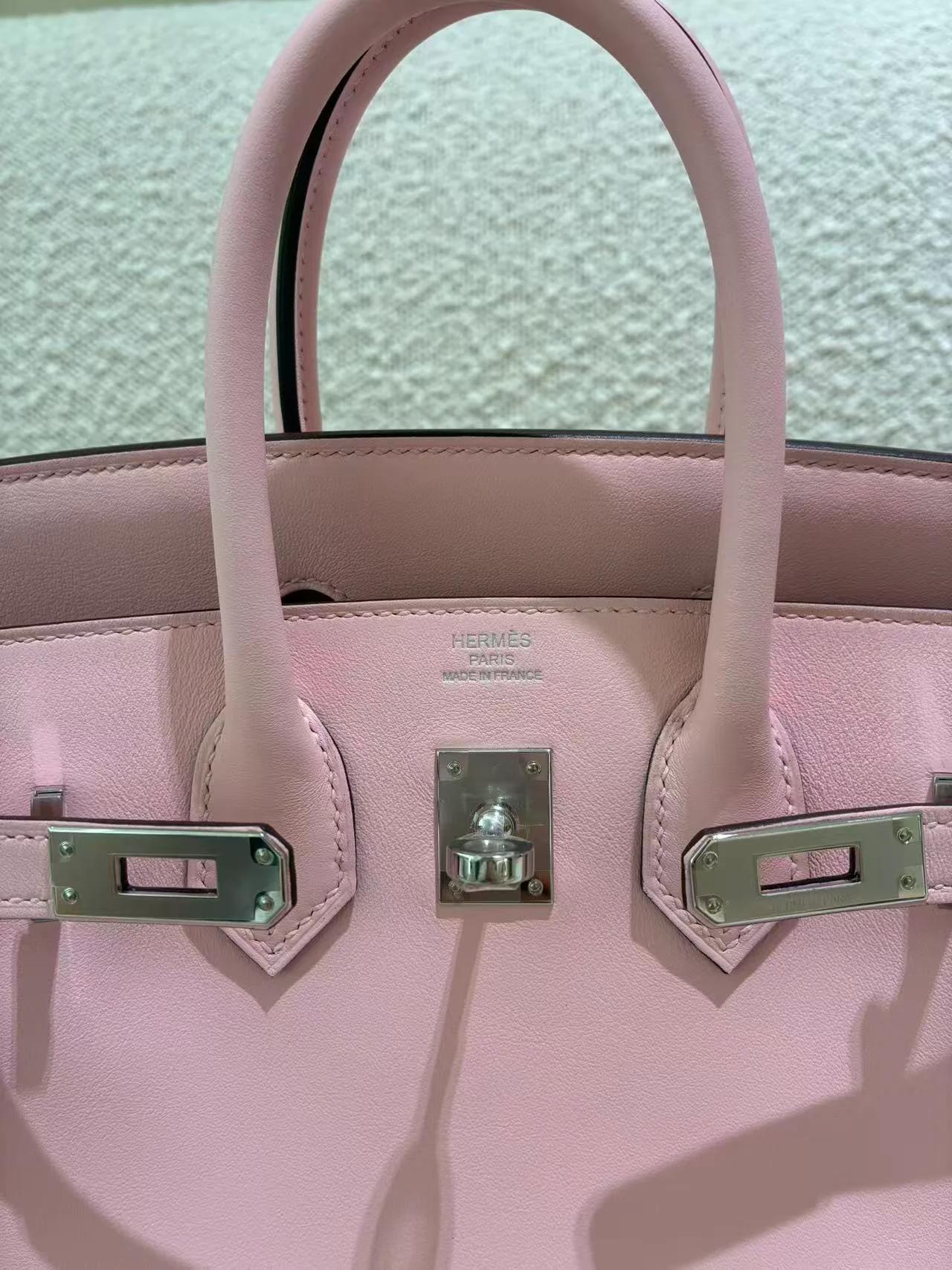 Excellent ( Rank SA ) HERMÈS Birkin 25 Rose Sakura (3Q) Swift Palladium hardware W (2024) - 22
