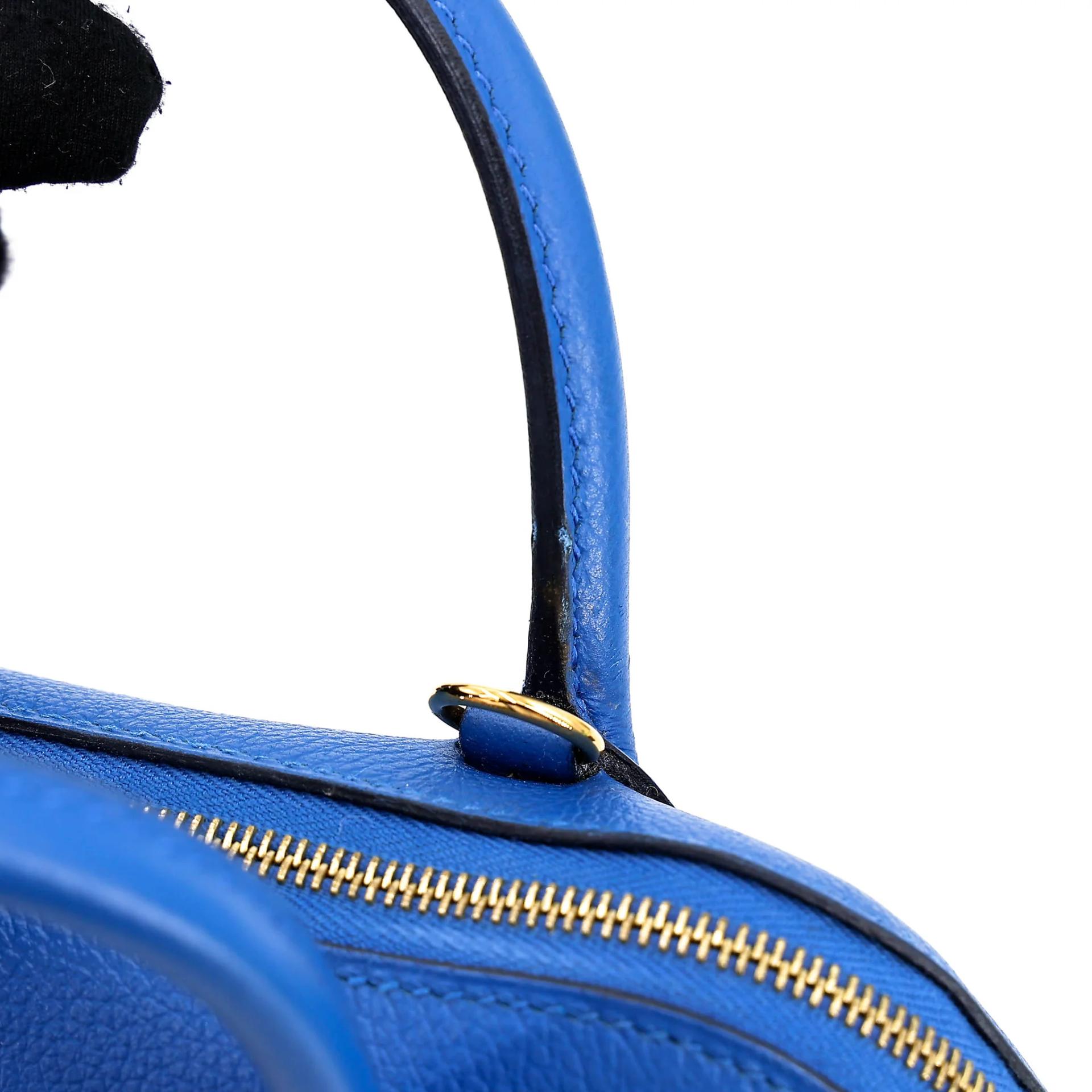 A美品 HERMÈS 愛馬仕 Mini Bolide 1923 I7 琉璃藍 Bleu Zellige Evercolor皮 金扣 C刻 2018年 - 11