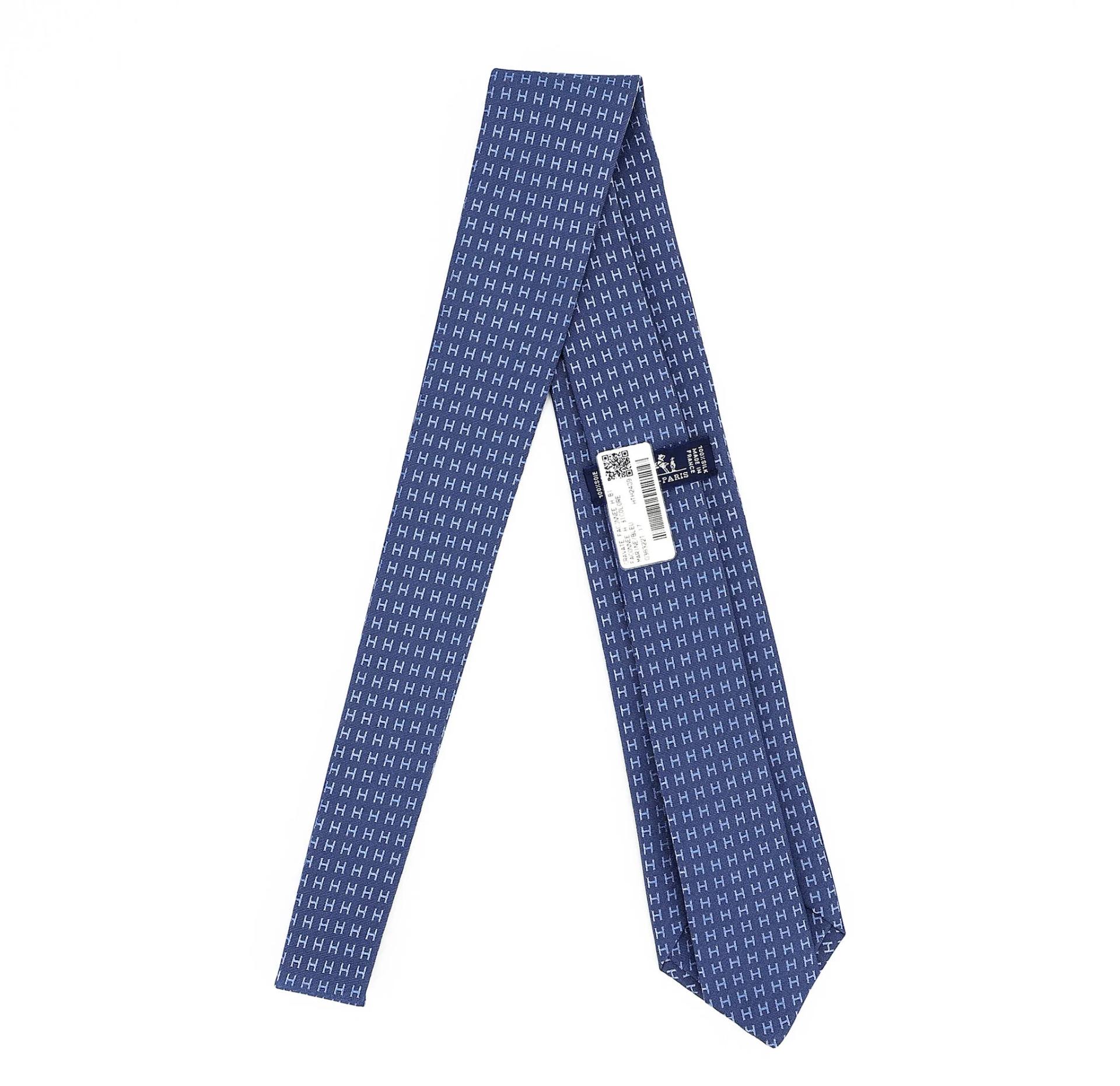 Faconnee H Bicolore tie 7 cm Blue
