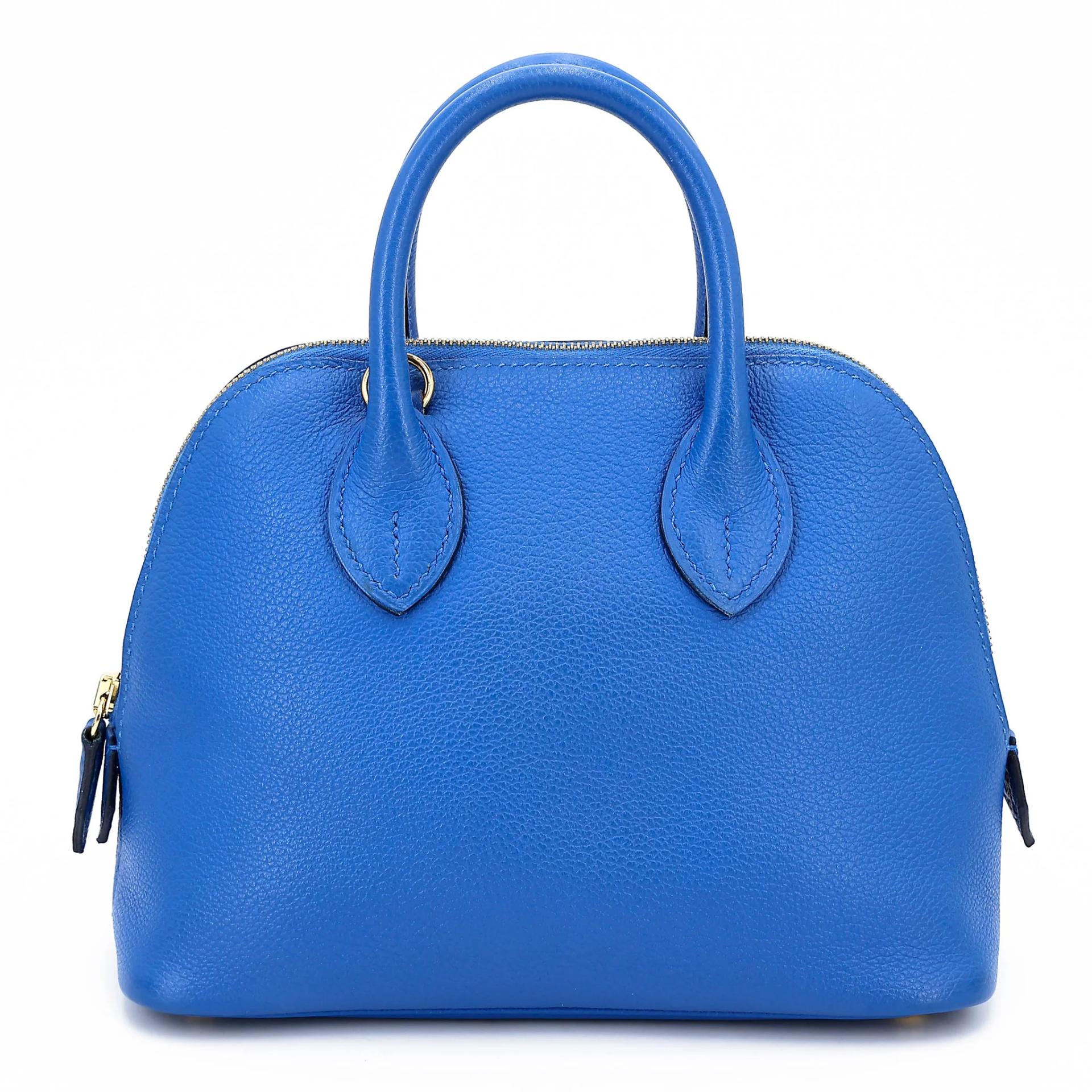 A美品 HERMÈS 愛馬仕 Mini Bolide 1923 I7 琉璃藍 Bleu Zellige Evercolor皮 金扣 C刻 2018年 - 1