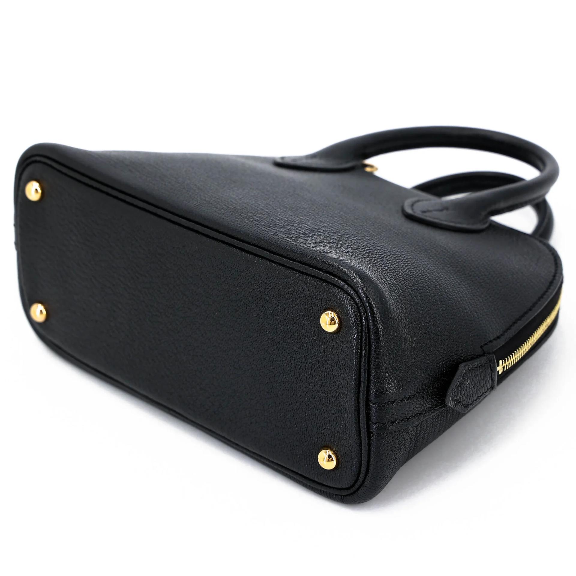 Excellent ( Rank SA ) HERMÈS Mini Bolide 1923 Noir (89) Chevre Gold hardware U (2022) - 4
