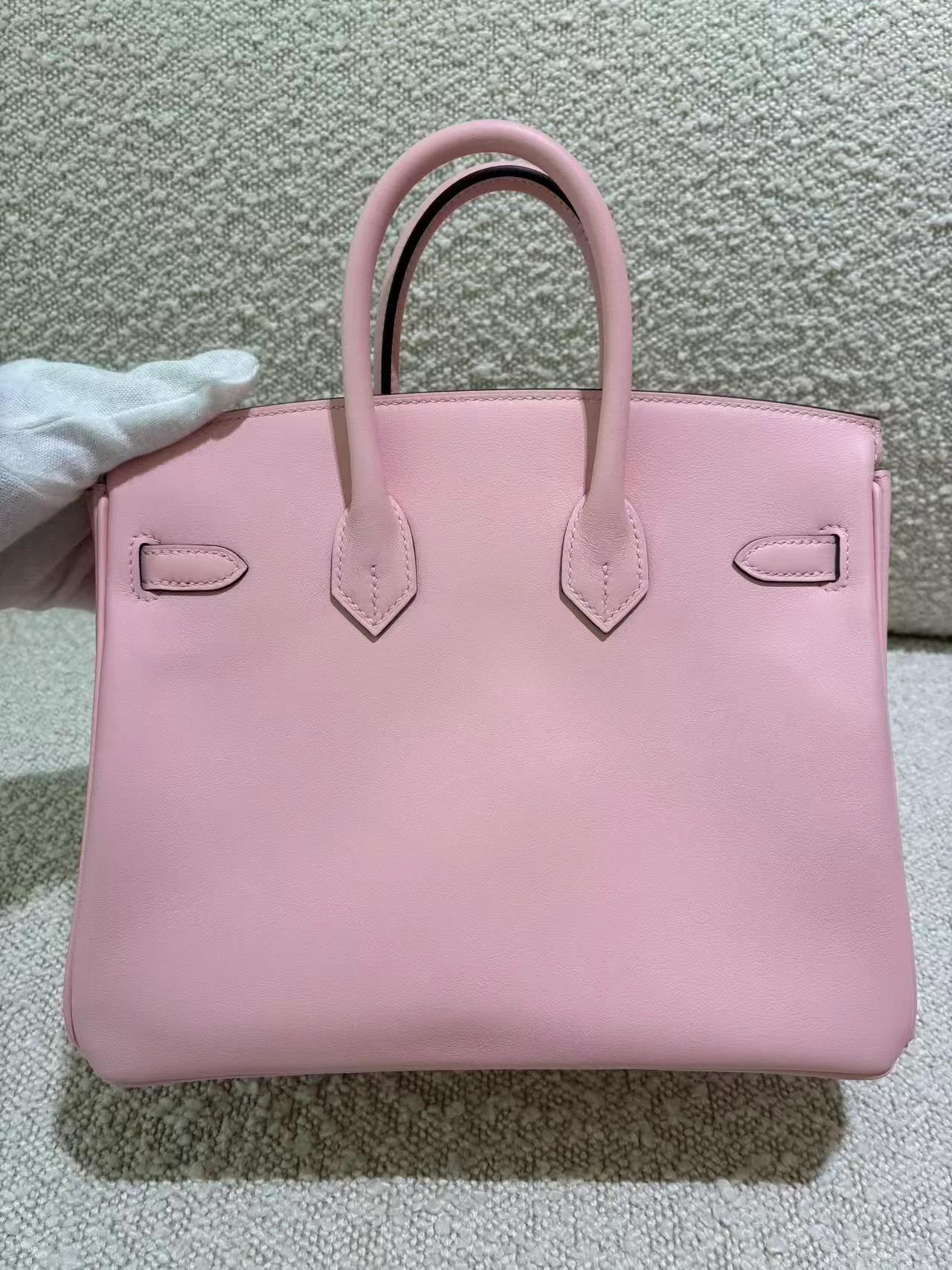 Excellent ( Rank SA ) HERMÈS Birkin 25 Rose Sakura (3Q) Swift Palladium hardware W (2024) - 8