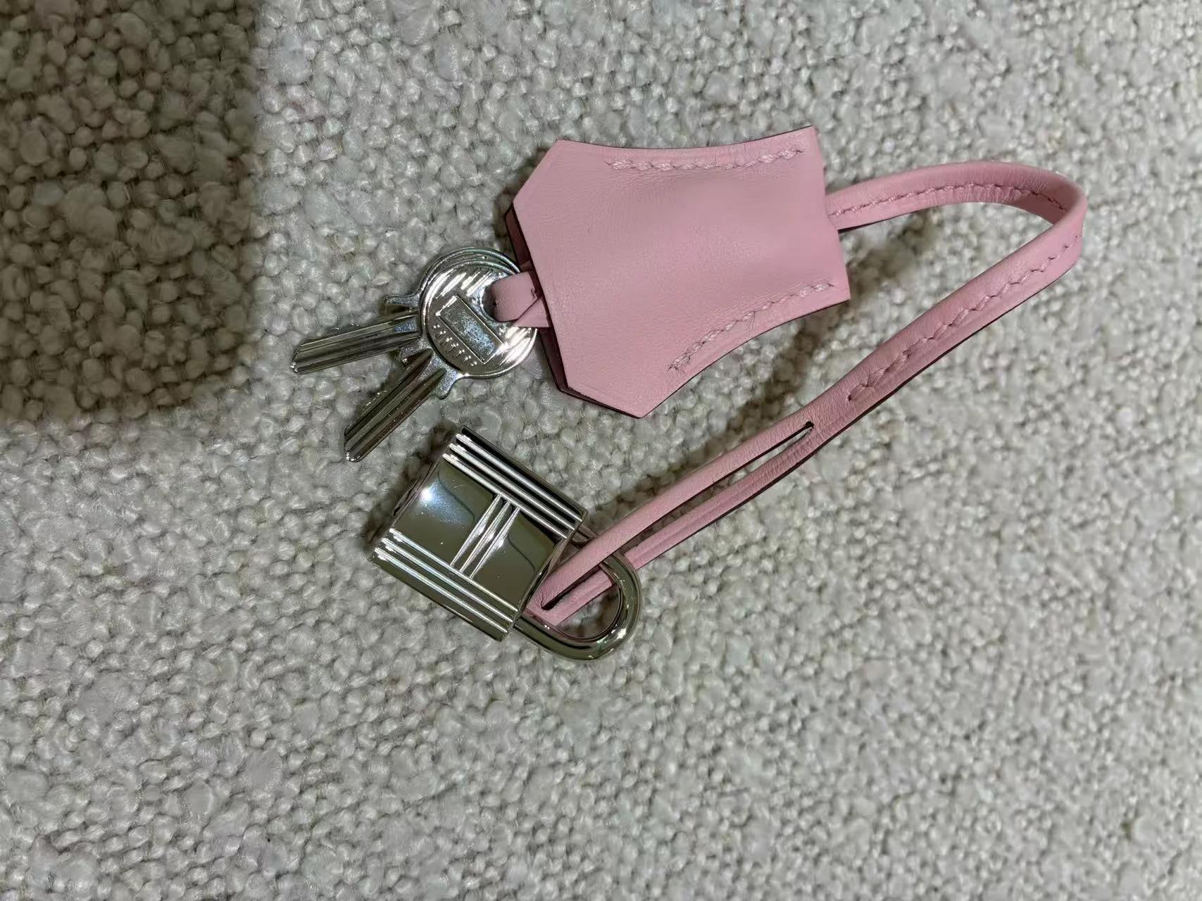 Excellent ( Rank SA ) HERMÈS Birkin 25 Rose Sakura (3Q) Swift Palladium hardware W (2024) - 30