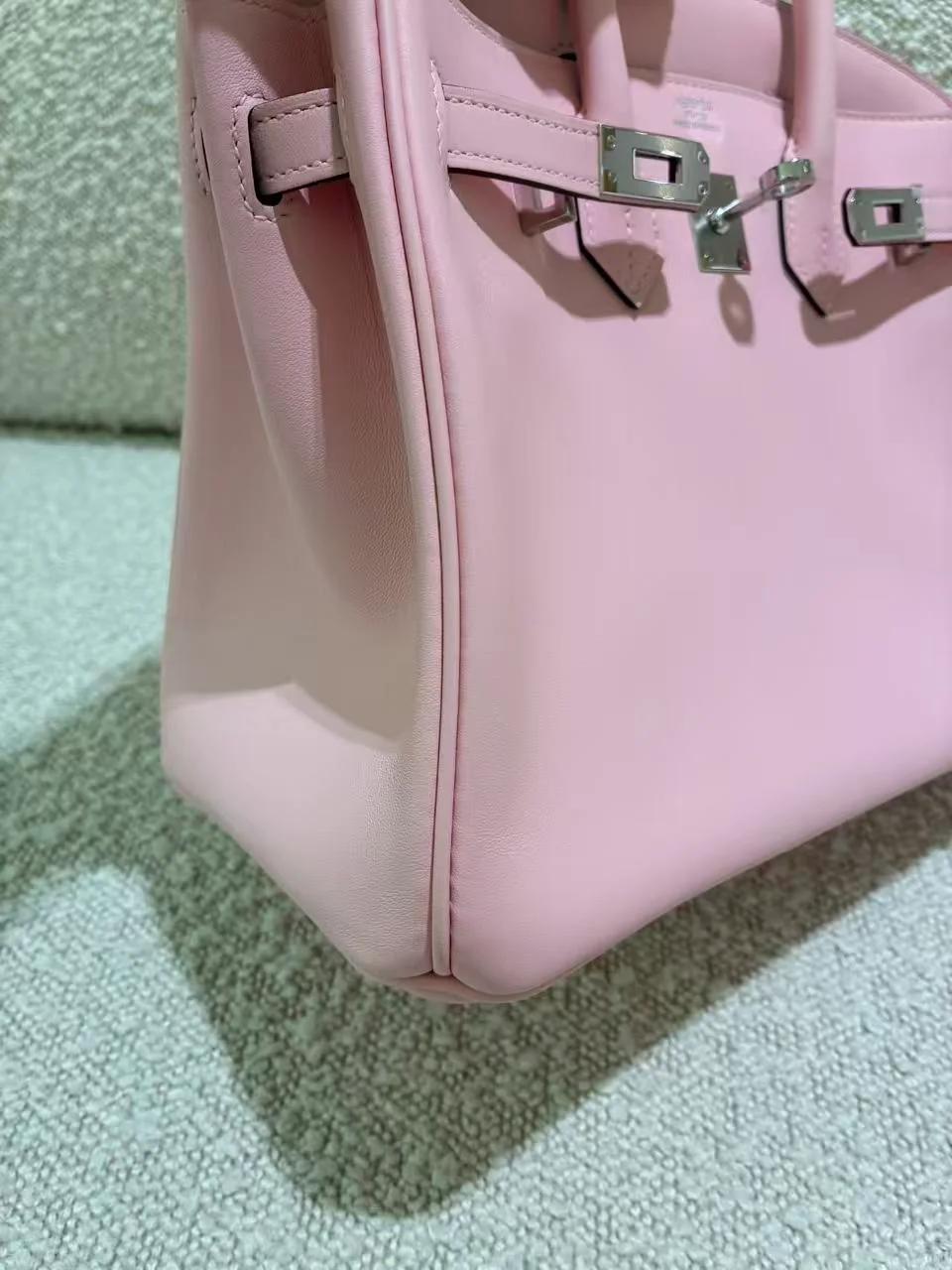 Excellent ( Rank SA ) HERMÈS Birkin 25 Rose Sakura (3Q) Swift Palladium hardware W (2024) - 17