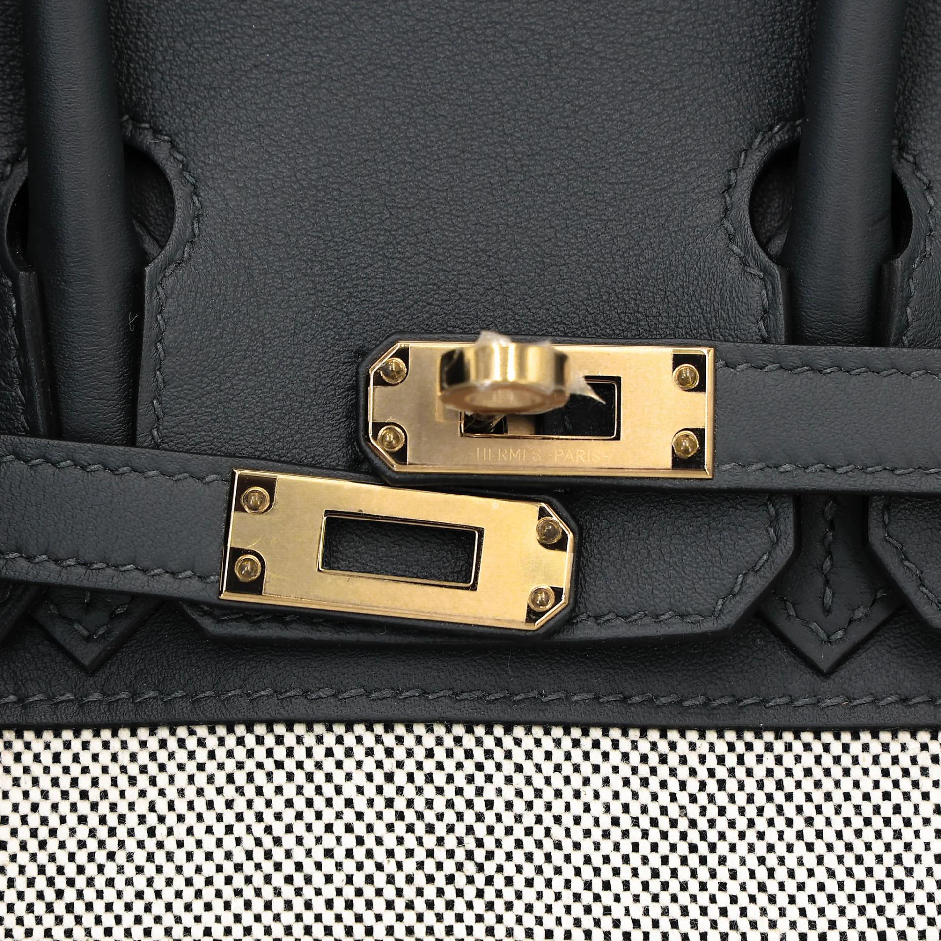 Unused ( Rank NS ) HERMÈS Birkin 25 Gris misty (H0) Toile H canvas Swift Permabrass hardware W (2024) - 8