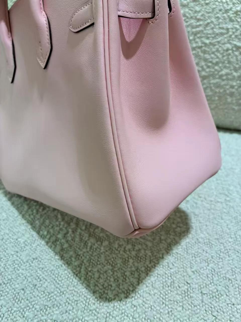 Excellent ( Rank SA ) HERMÈS Birkin 25 Rose Sakura (3Q) Swift Palladium hardware W (2024) - 20