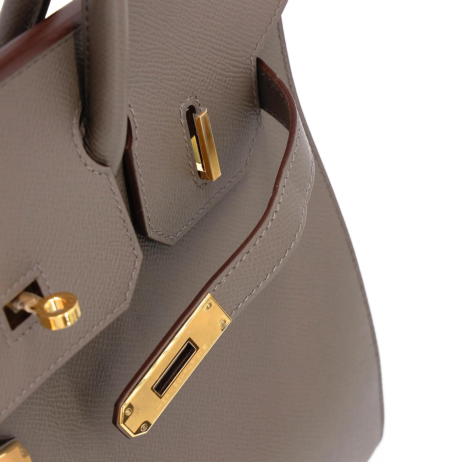 Very Good ( Rank A) HERMÈS Birkin 30 Sellier Etain (8F) Epsom Gold hardware Z (2021) - 13