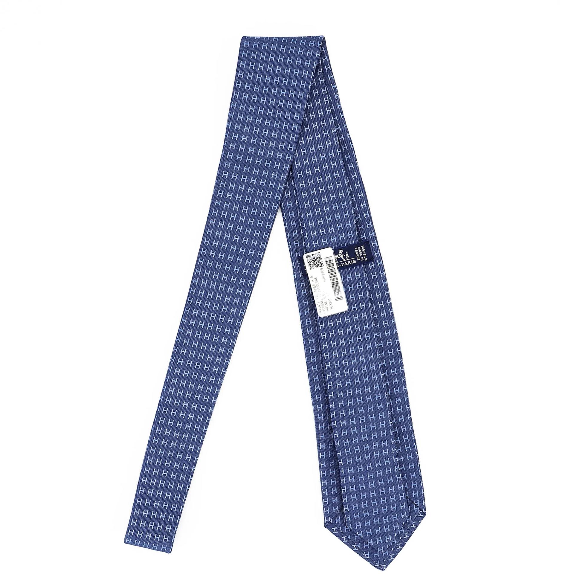 Faconnee H Bicolore tie 7 cm Blue