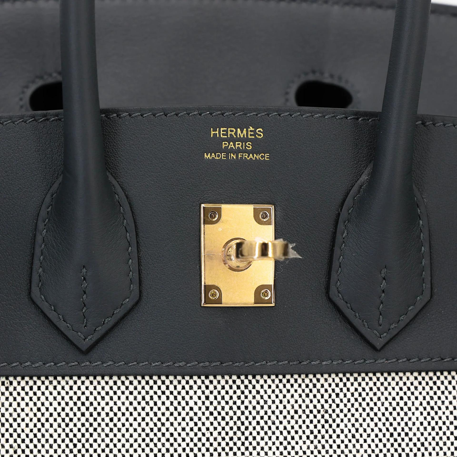 Unused ( Rank NS ) HERMÈS Birkin 25 Gris misty (H0) Toile H canvas Swift Permabrass hardware W (2024) - 10