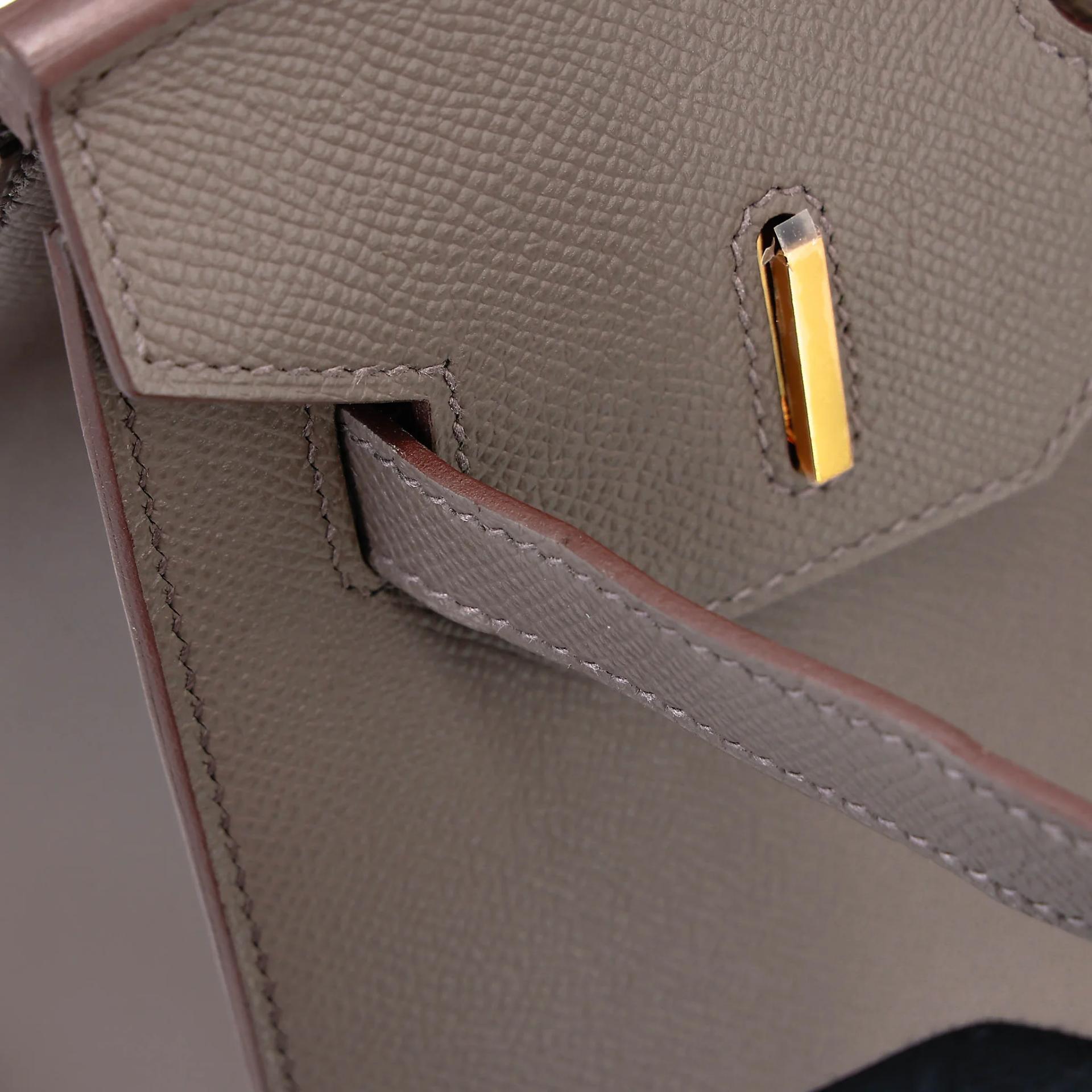 Very Good ( Rank A) HERMÈS Birkin 30 Sellier Etain (8F) Epsom Gold hardware Z (2021) - 11