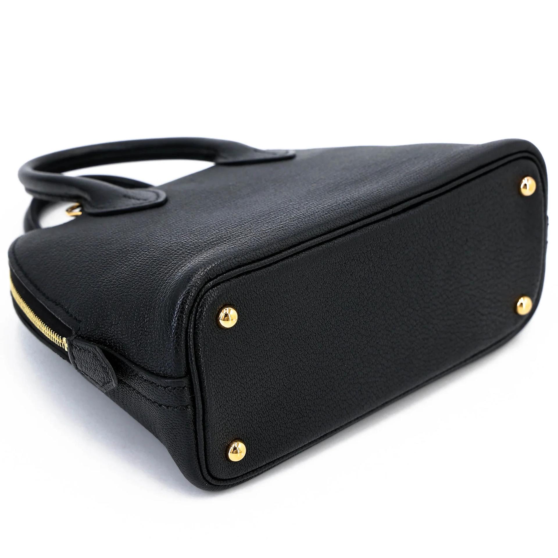 Excellent ( Rank SA ) HERMÈS Mini Bolide 1923 Noir (89) Chevre Gold hardware U (2022) - 7