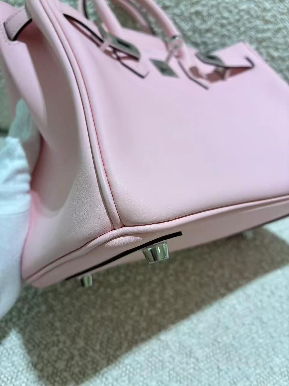 Excellent ( Rank SA ) HERMÈS Birkin 25 Rose Sakura (3Q) Swift Palladium hardware W (2024) - 21