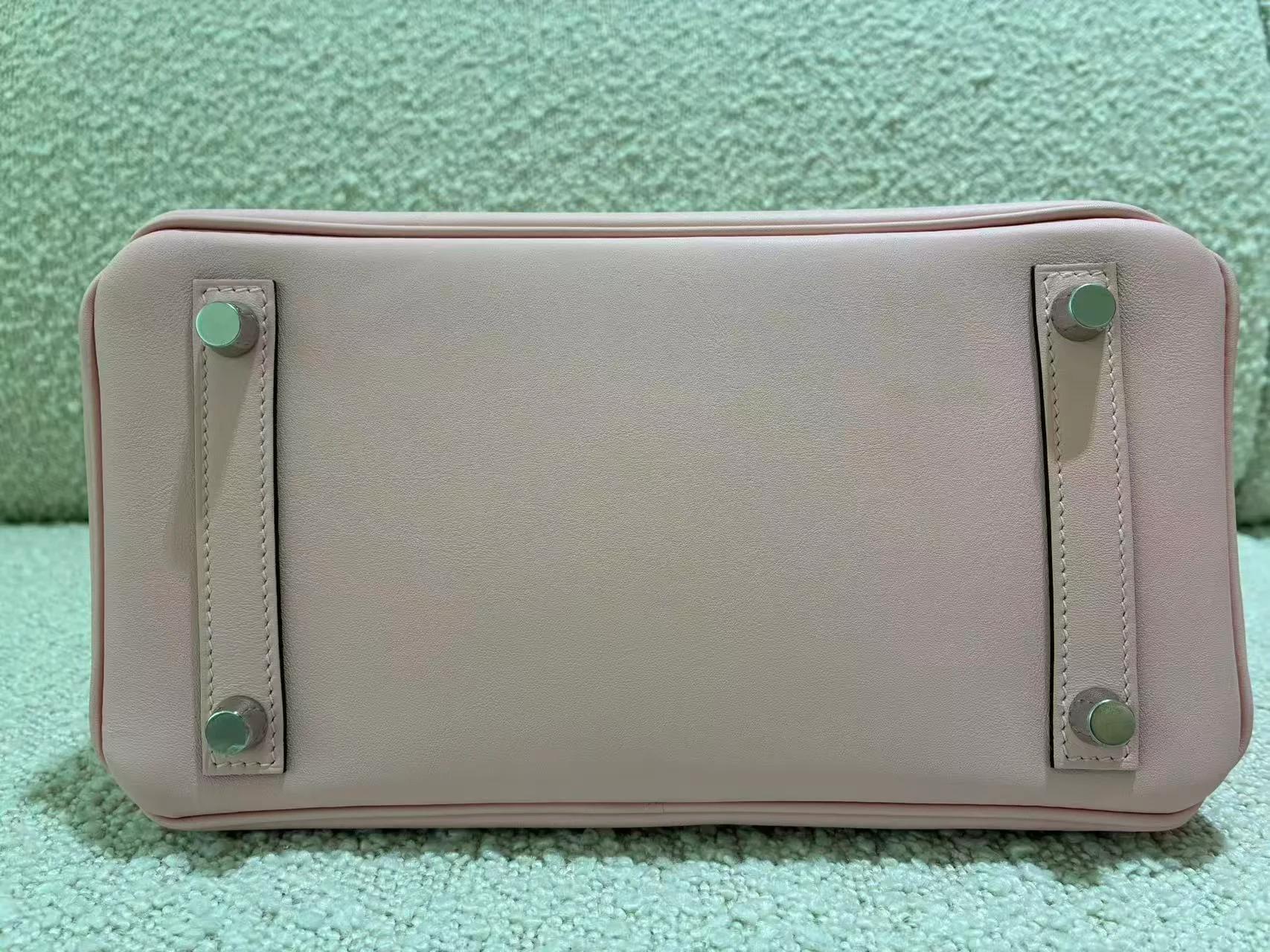Excellent ( Rank SA ) HERMÈS Birkin 25 Rose Sakura (3Q) Swift Palladium hardware W (2024) - 28