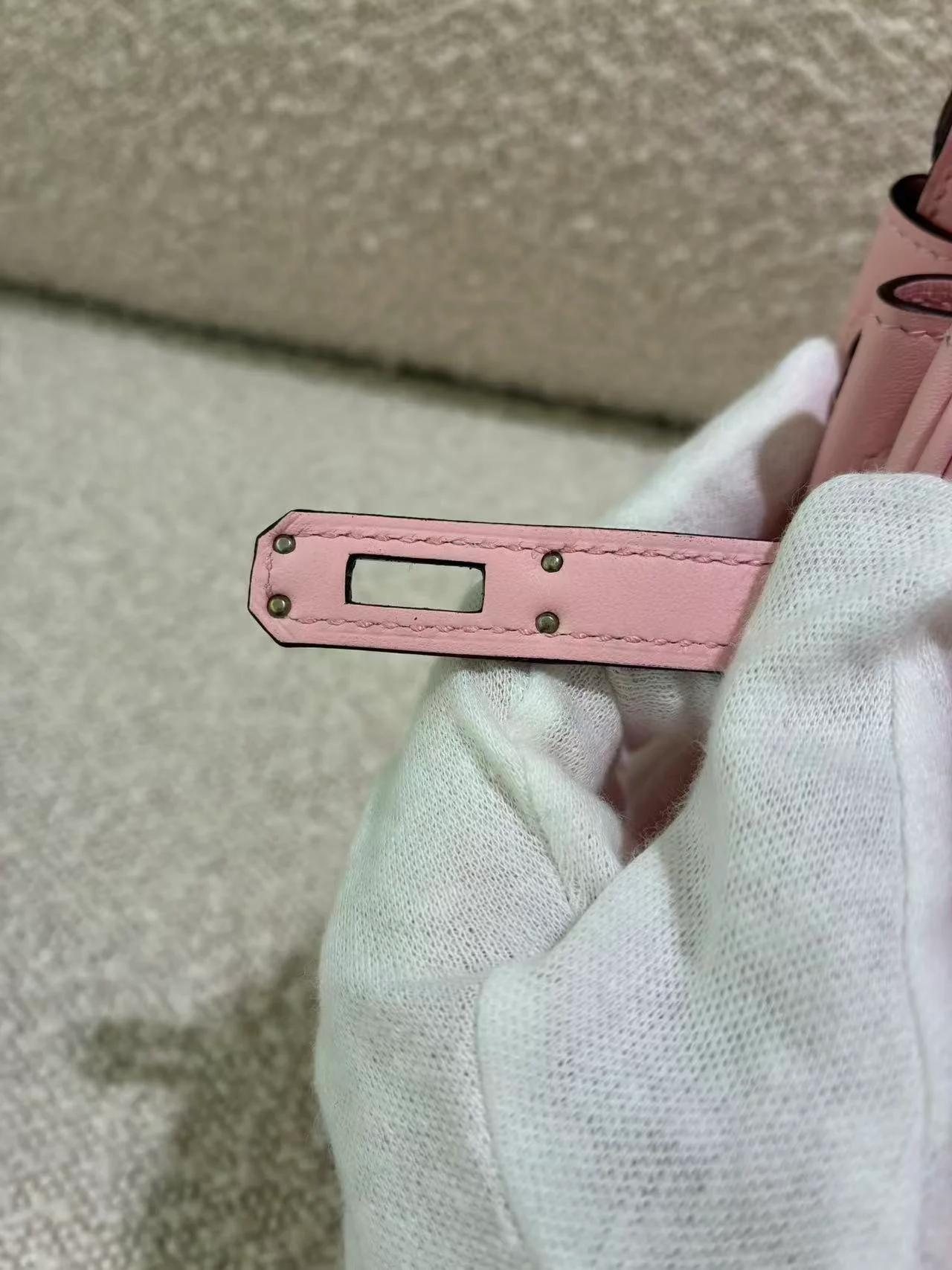 Excellent ( Rank SA ) HERMÈS Birkin 25 Rose Sakura (3Q) Swift Palladium hardware W (2024) - 24