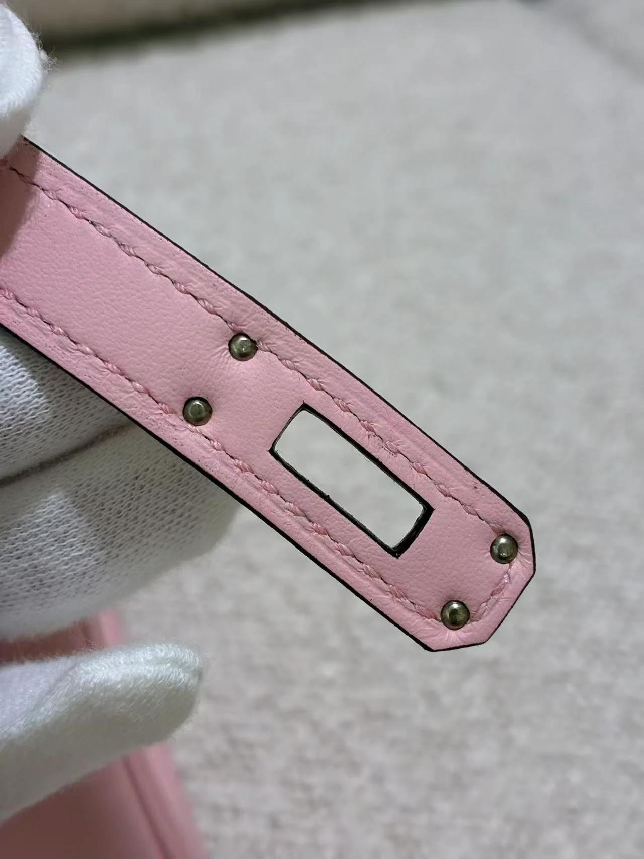 Excellent ( Rank SA ) HERMÈS Birkin 25 Rose Sakura (3Q) Swift Palladium hardware W (2024) - 26