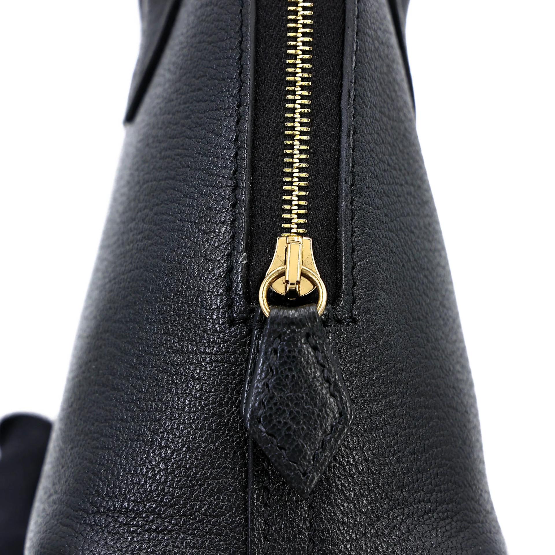 Excellent ( Rank SA ) HERMÈS Mini Bolide 1923 Noir (89) Chevre Gold hardware U (2022) - 9